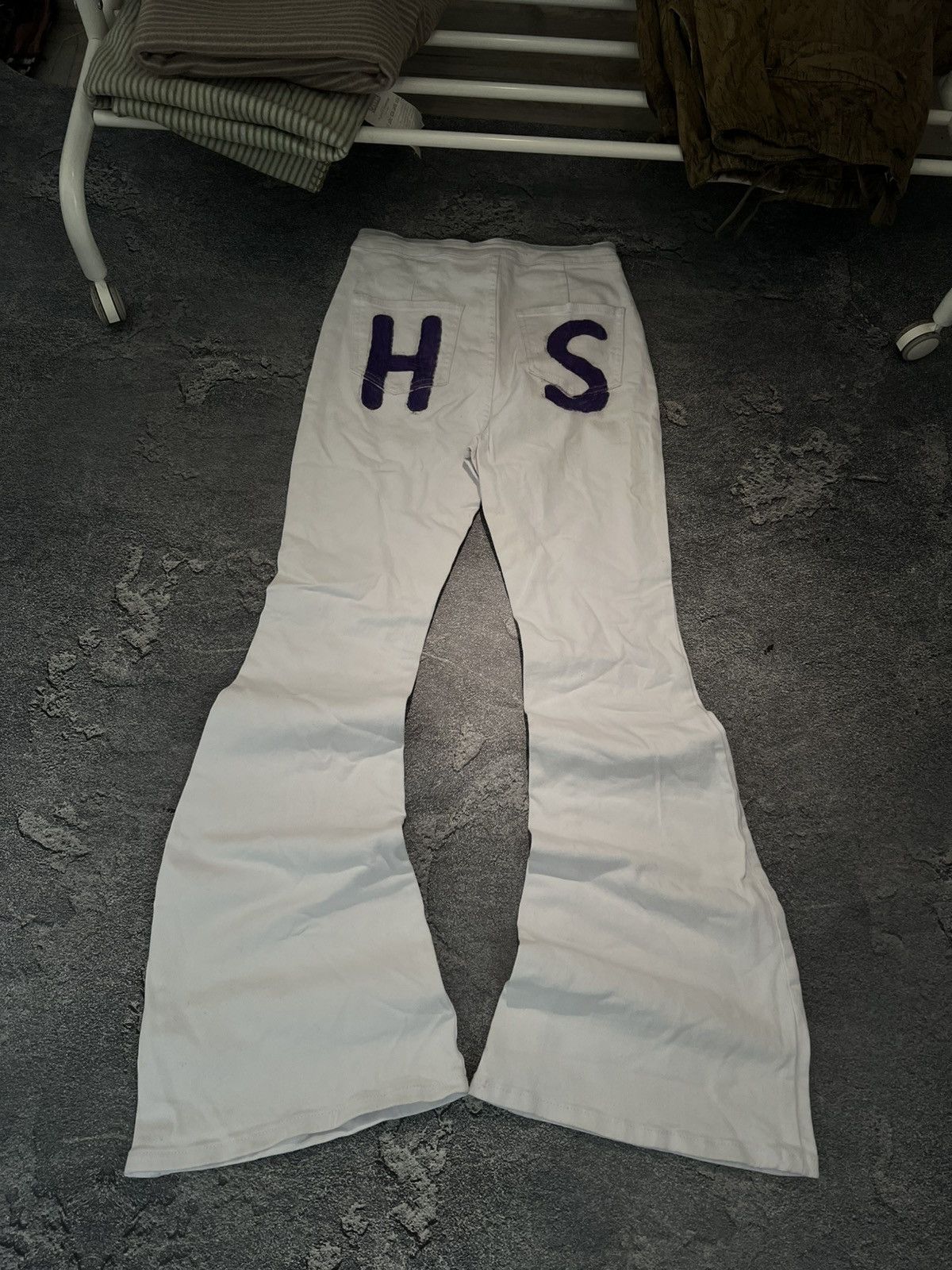 Japanese Brand Distressed White Glamour Flare Jean / Hysteric Glamour Style Size US 28 / EU 44 - 4 Thumbnail