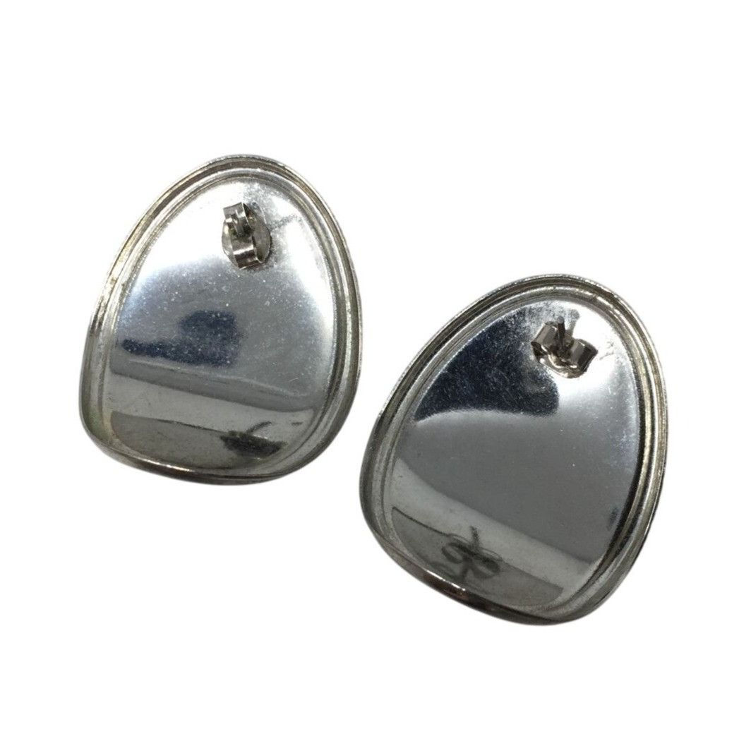 Other Women's Silver Toned Enamel Earrings with Green Blue Swirl D Size ONE SIZE - 7 Thumbnail