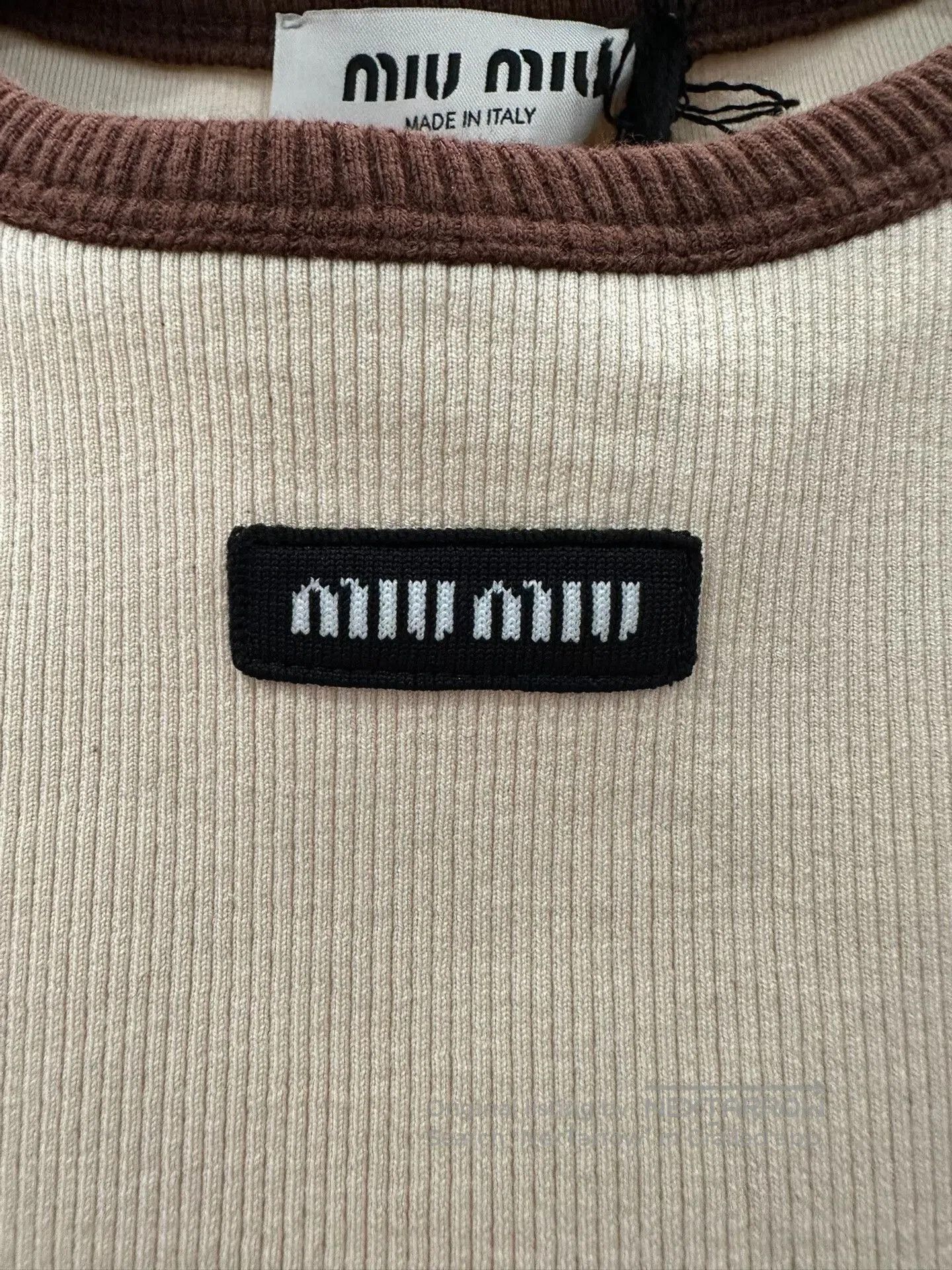 Miu Miu miumiu beige color block knit t. Size US M / EU 48-50 / 2 - 4 Thumbnail