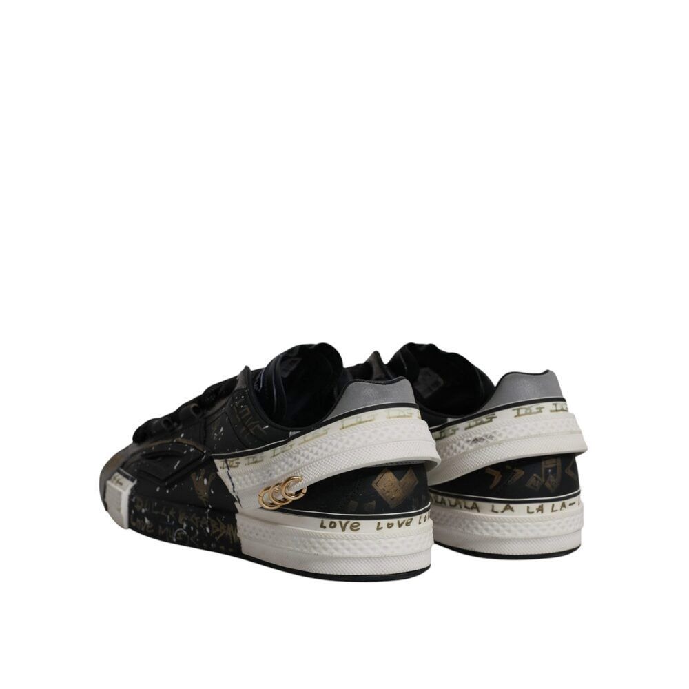 Dolce & Gabbana Dolce & Gabbana Black White Portofino Low Top Sneakers Shoes Size US 11 / EU 44 - 5 Thumbnail