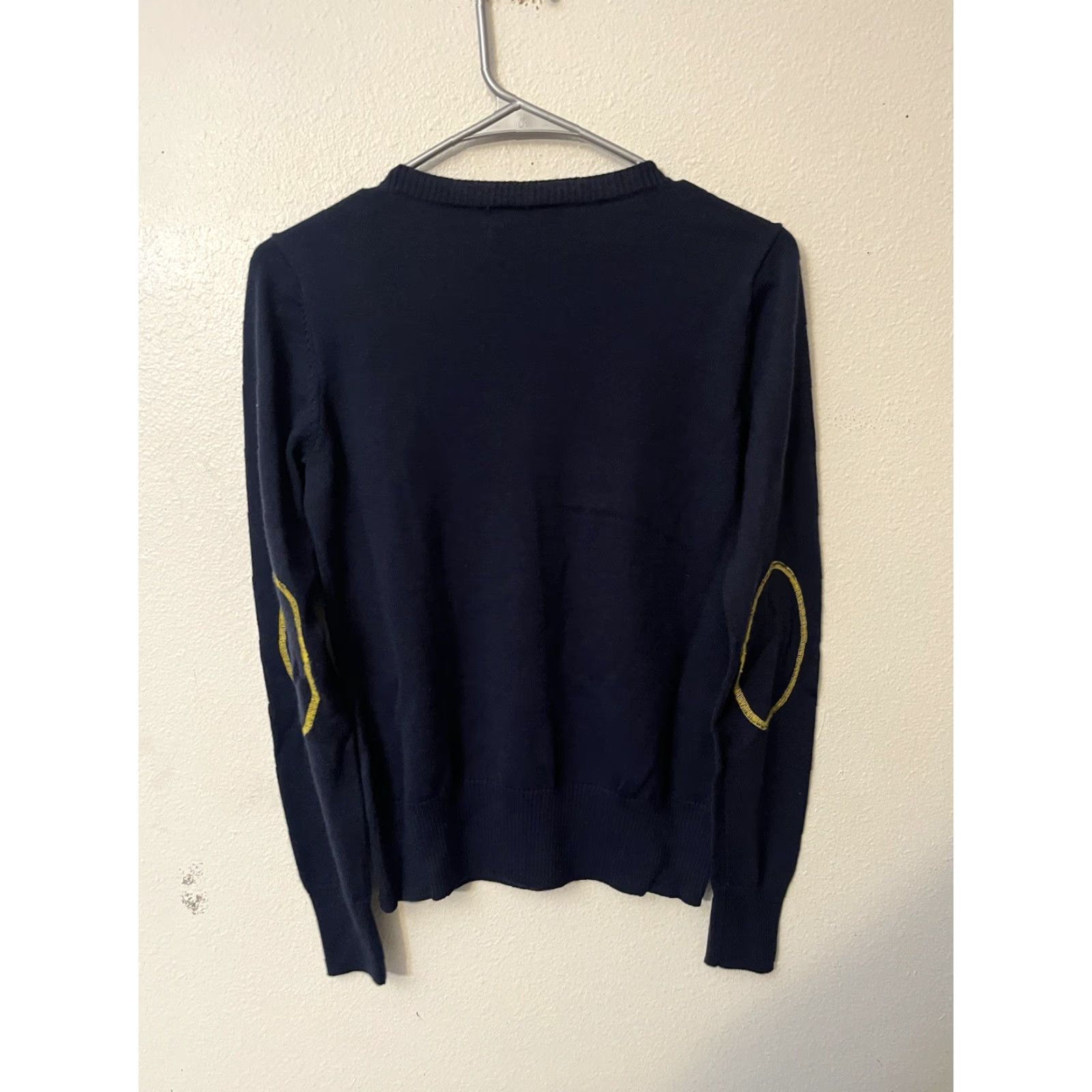 Ariat Ariat Sweater Pullover Womens Navy Merino Wool Blend Knit Elbow Patch V-Neck M Size M / US 6-8 / IT 42-44 - 3 Thumbnail