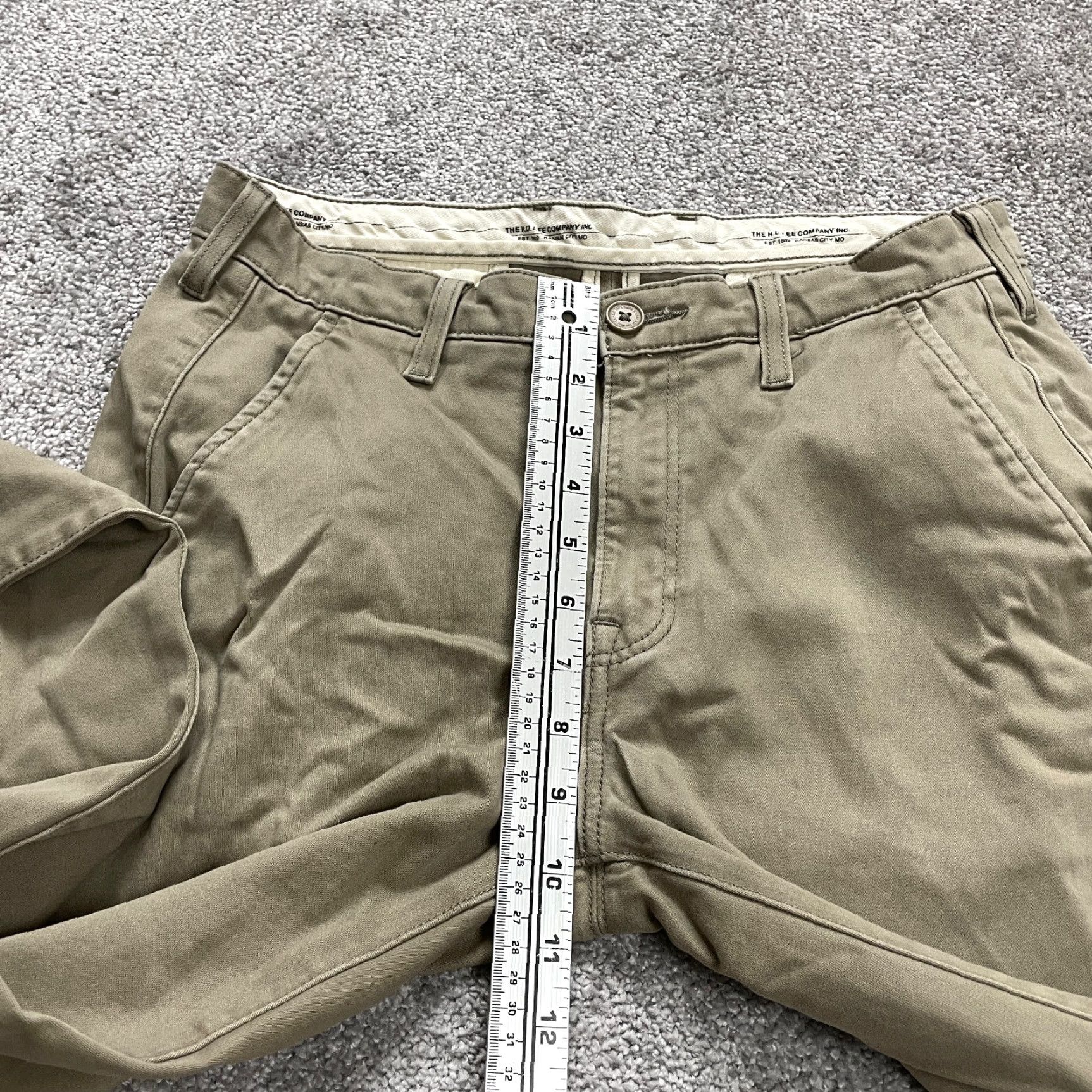 Lee Lee Chino / Khaki Pants Mens 30x32 Straight Tan Cotton Adult Slacks Casual Solid Size US 30 / EU 46 - 4 Thumbnail