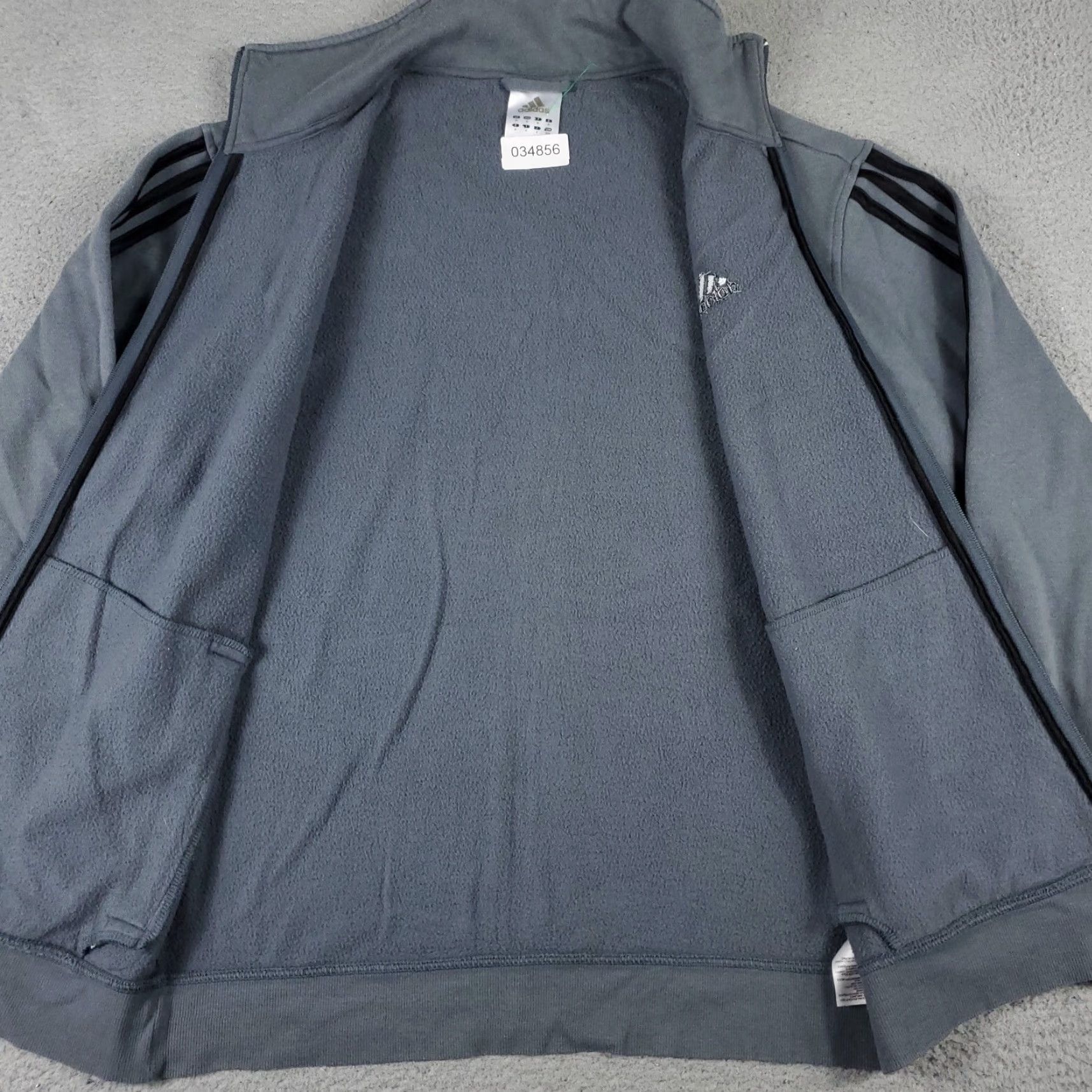 Adidas adidas Jacket Mens M Gray Full Zip Track Jacket Cotton Blend Polyester Solid Sports Originals Mens Size US M / EU 48-50 / 2 - 6 Thumbnail
