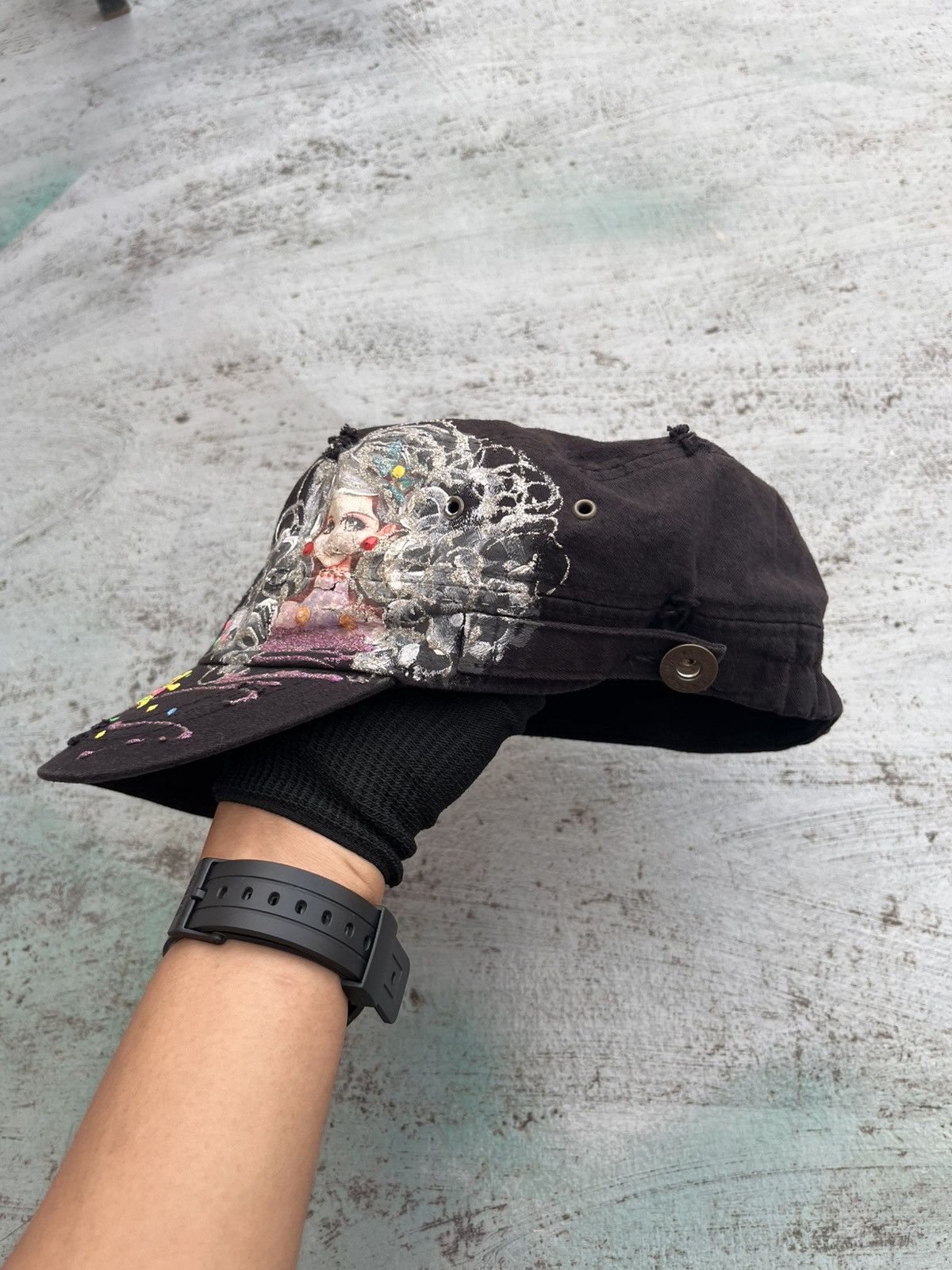 Japanese Brand Unbrand Cute Girl Glamour Gohtic Cadet Hat Y2K Punk Size ONE SIZE - 3 Thumbnail