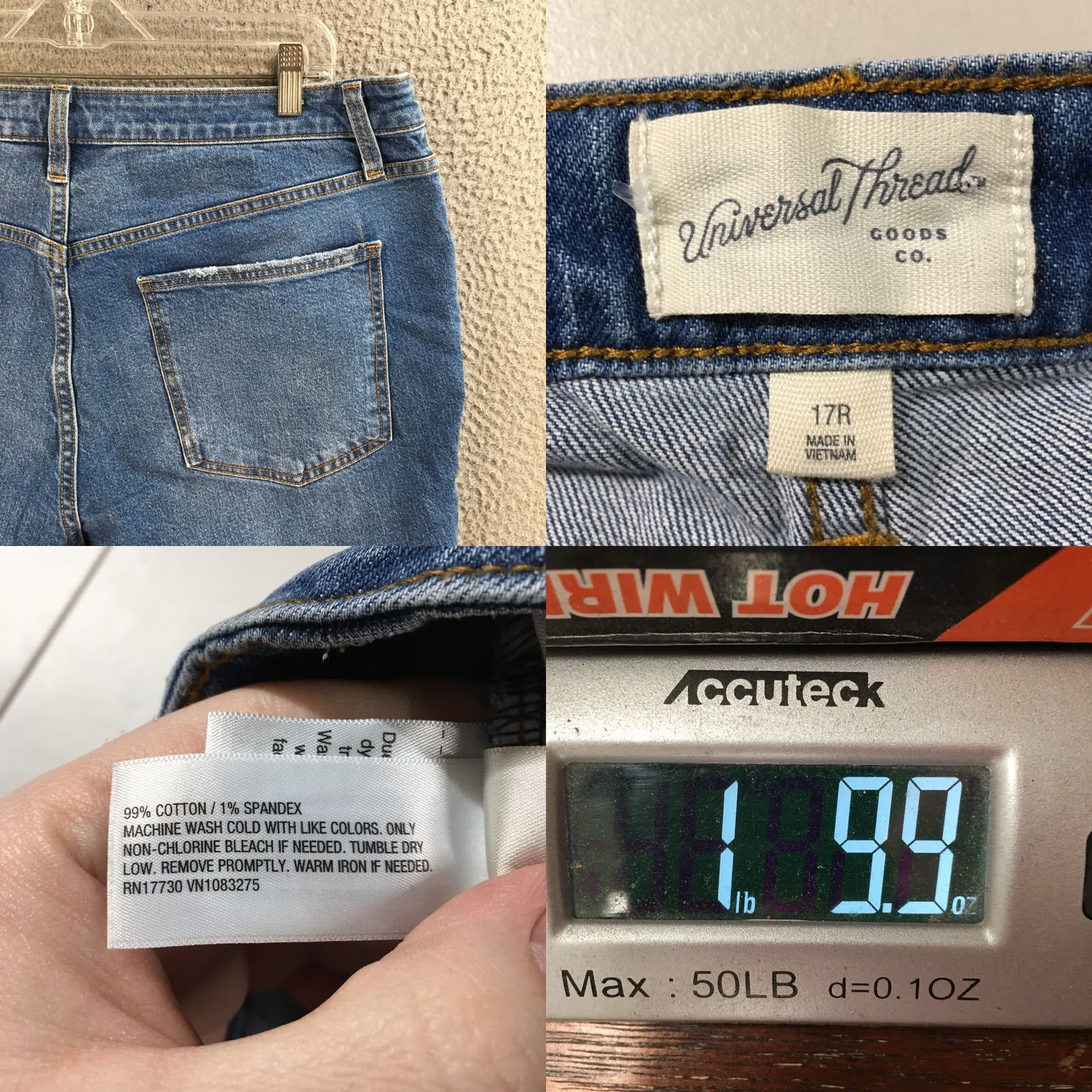 Vintage Universal Thread Jeans Womens 17R Straight Jeans High Rise Button Fly Blue Denim Vintage? No Size 38" / US 16 / IT 52 - 10 Thumbnail