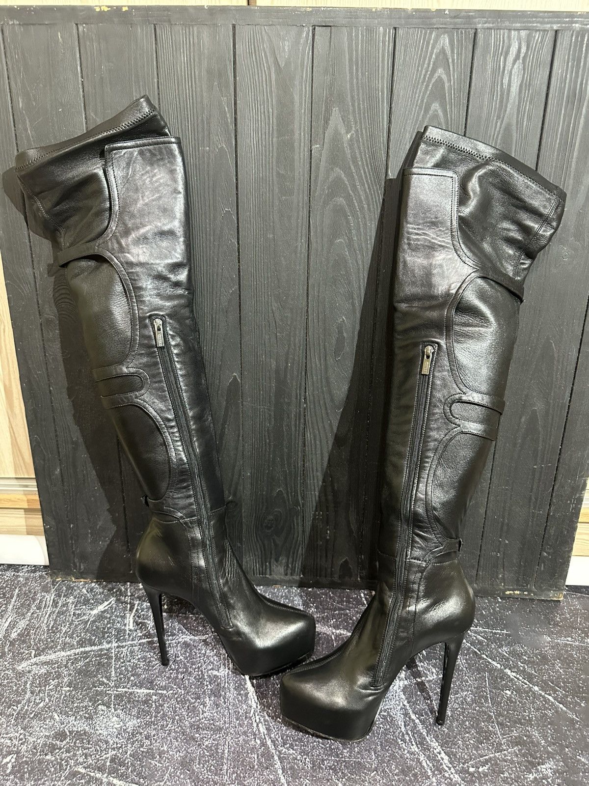 Le Silla LE SILLA STRETCH Nappa Leather Over Knee Platform Boots 35.5 Size US 5.5 / IT 35.5 - 9 Thumbnail