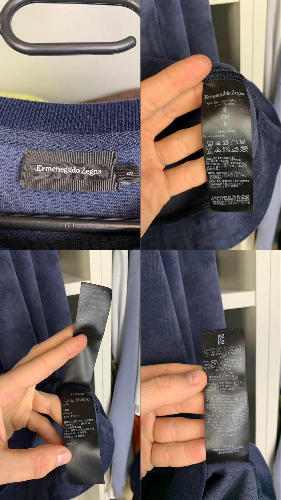 Ermenegildo Zegna Ermenegildo Zegna Velour Sweatshirt Size US S / EU 44-46 / 1 - 4 Thumbnail