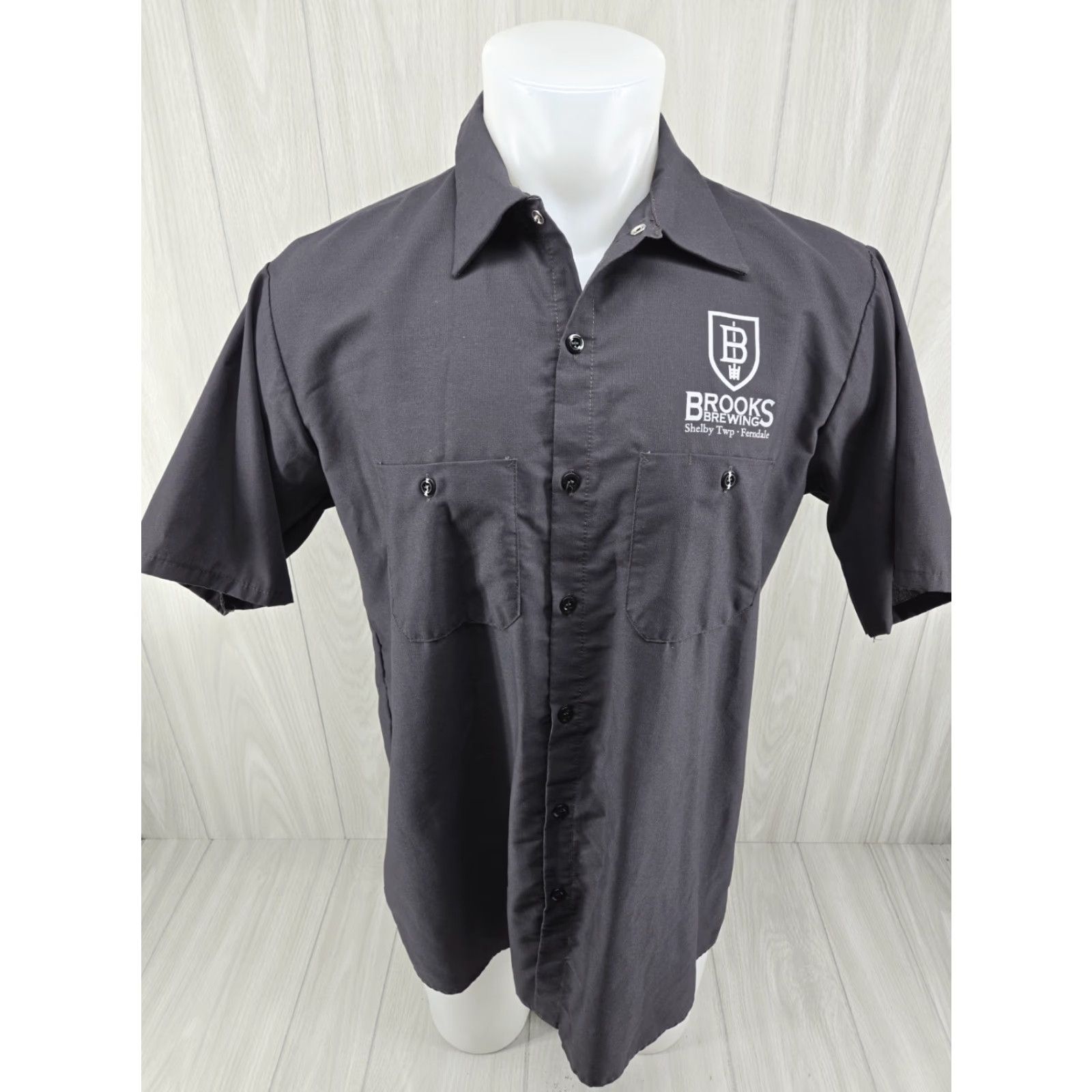 Red Kap Red Kap Gray Short Sleeve Work Shirt Mens L Brooks Brewing Beer Shirt Size US L / EU 52-54 / 3 - 3 Thumbnail