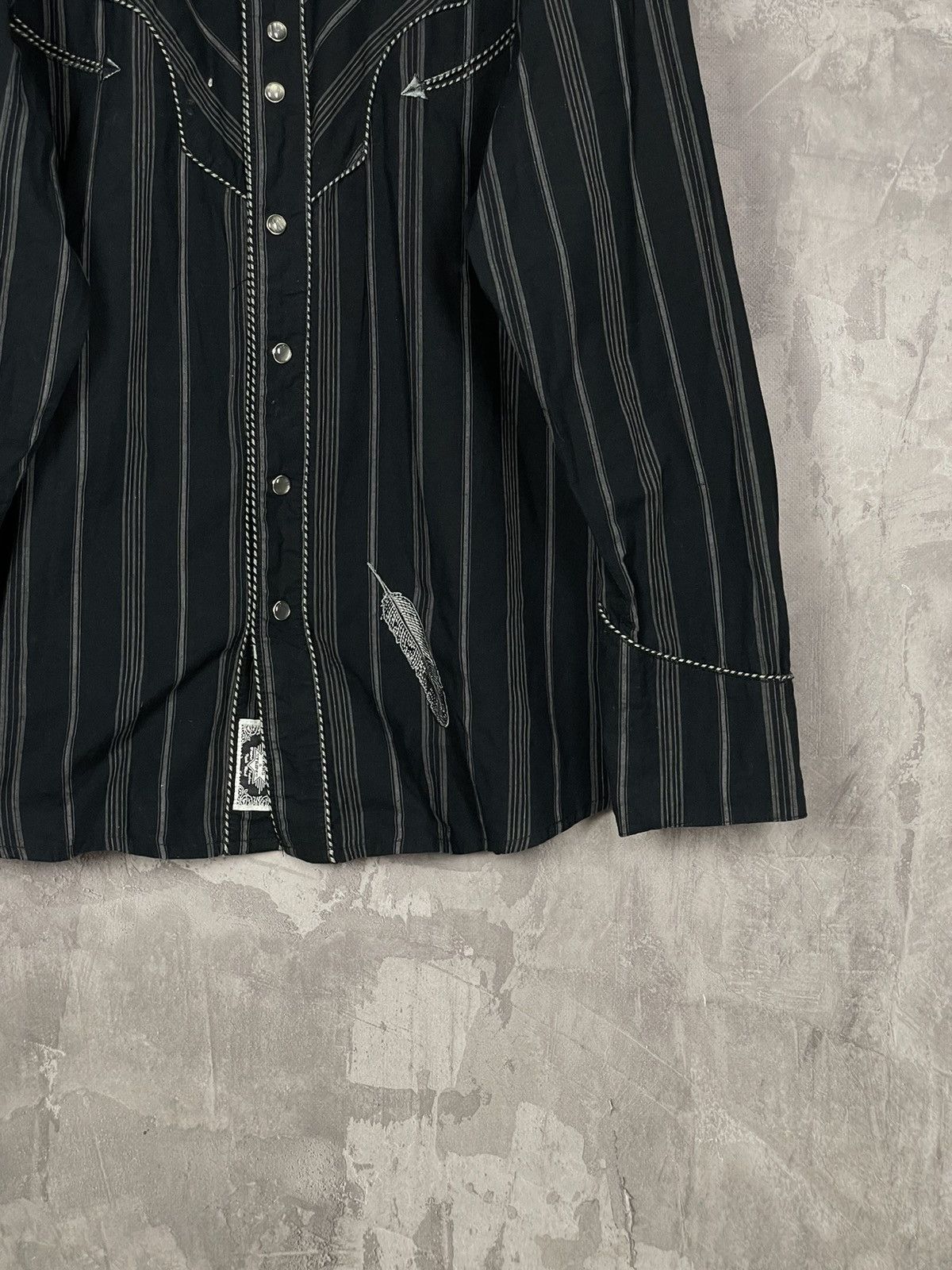 Affliction × Japanese Brand × Vintage Vintage Y2K Embroidered Punk Gothic Opium Shirt Button Ups Size US L / EU 52-54 / 3 - 8 Thumbnail
