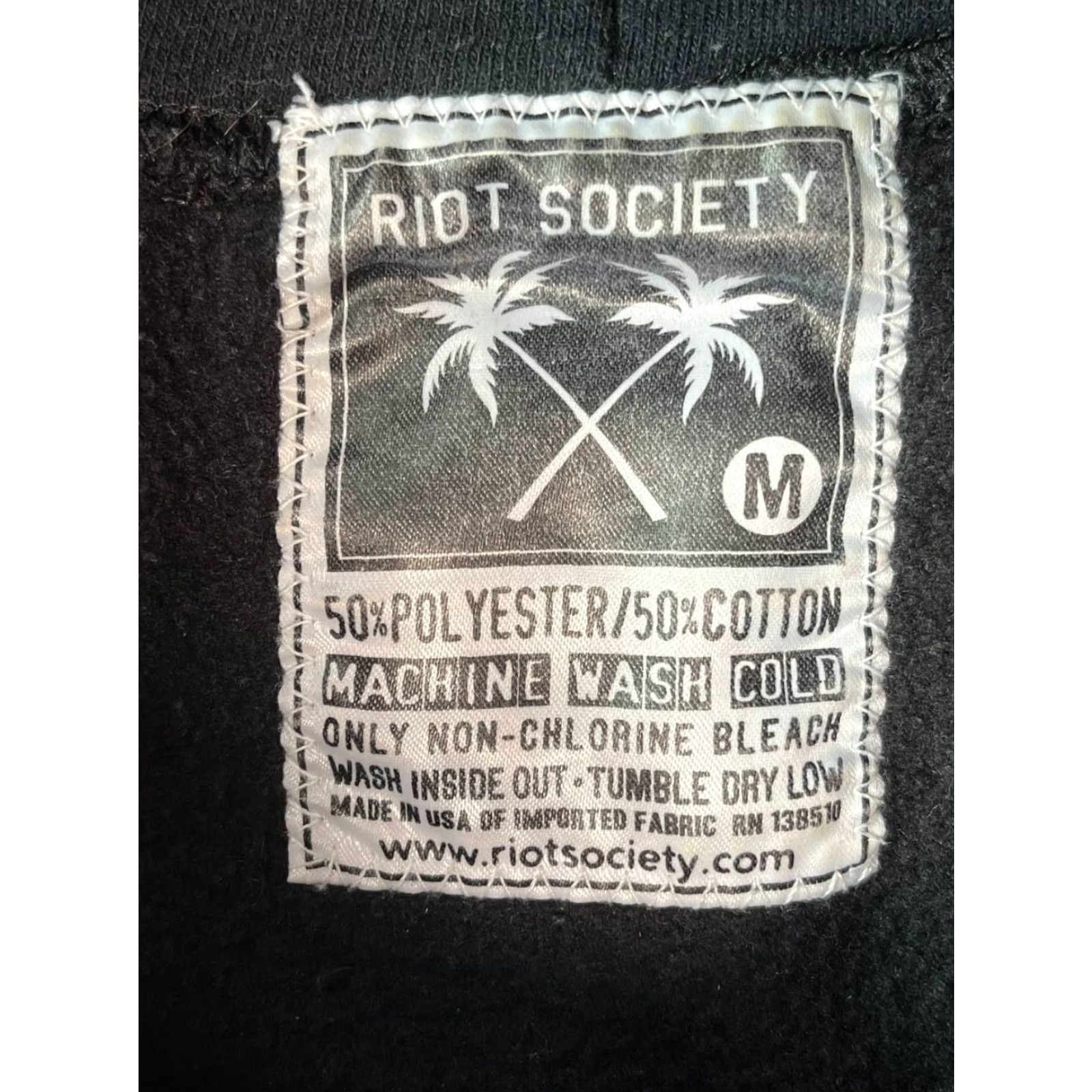 Vintage Riot Society Hoodie Rose Embroidered Size M Black Unisex Adults Pullover See Pics Size US M / EU 48-50 / 2 - 6 Thumbnail