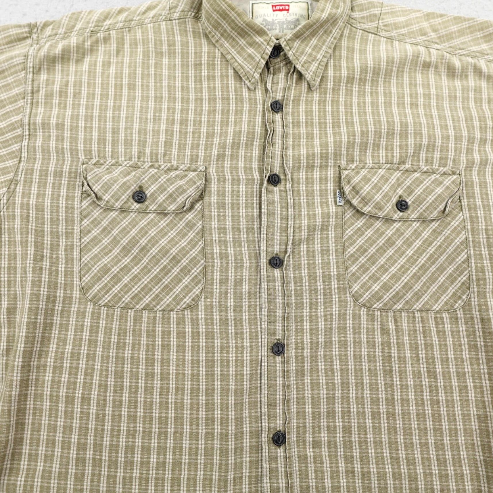 Levi's VINTAGE Levi's Shirt Mens Large Green Plaid Button-Up Dual Pocket 90s Silver Tab Size US L / EU 52-54 / 3 - 3 Thumbnail
