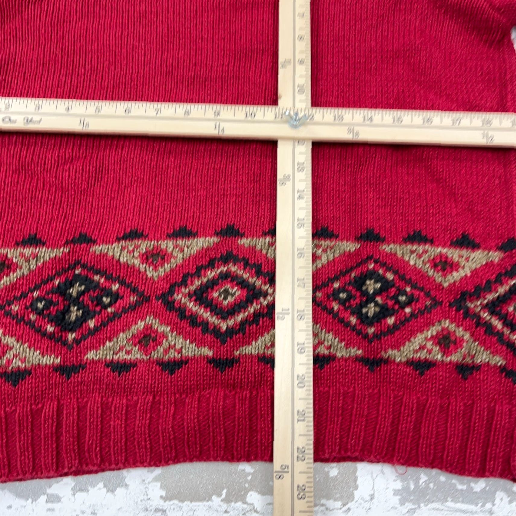 Eddie Bauer VINTAGE Eddie Bauer Sweater Womens Small Red Heavy Knit Mock Neck Cap Sleeve Pullover Winter All Seasons Classic Outdoor Geometric - Mens/Womens Size S / US 4 / IT 40 - 7 Thumbnail