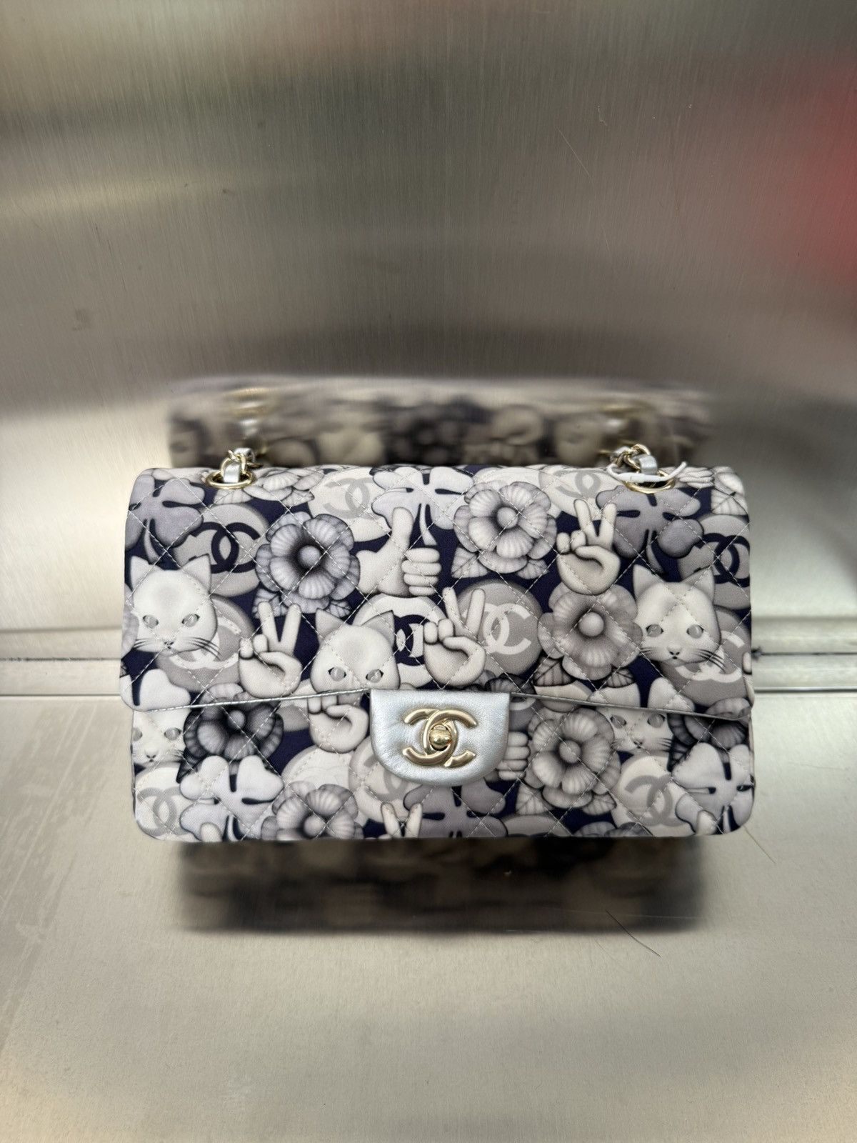Chanel Chanel quilted Nylon Medium Cat Emoticon double flap bag Size ONE SIZE - 1 Thumbnail
