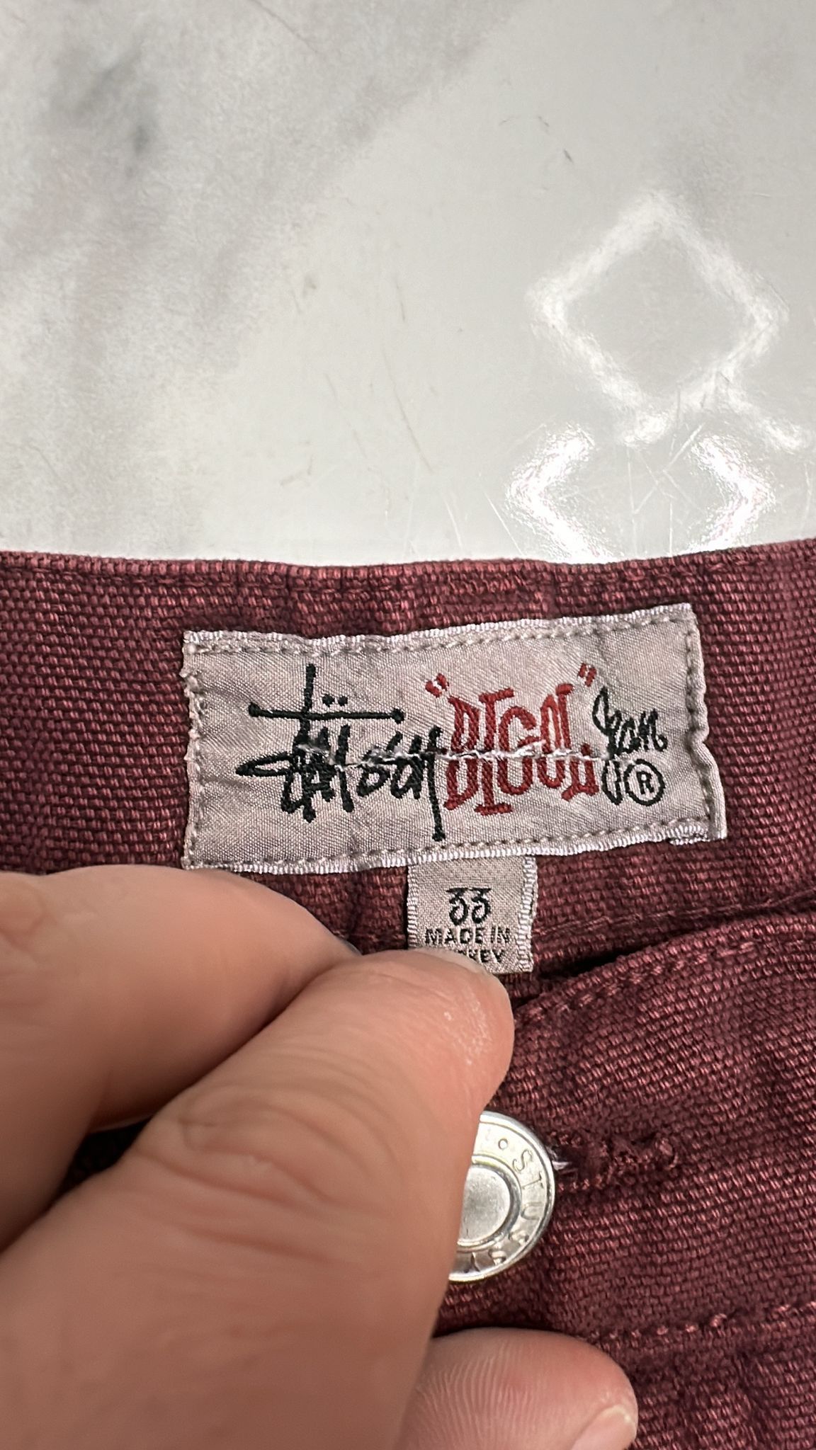 Stussy × Vintage Stussy Big Ol Jean Wine Size 33 Size US 33 - 7 Thumbnail