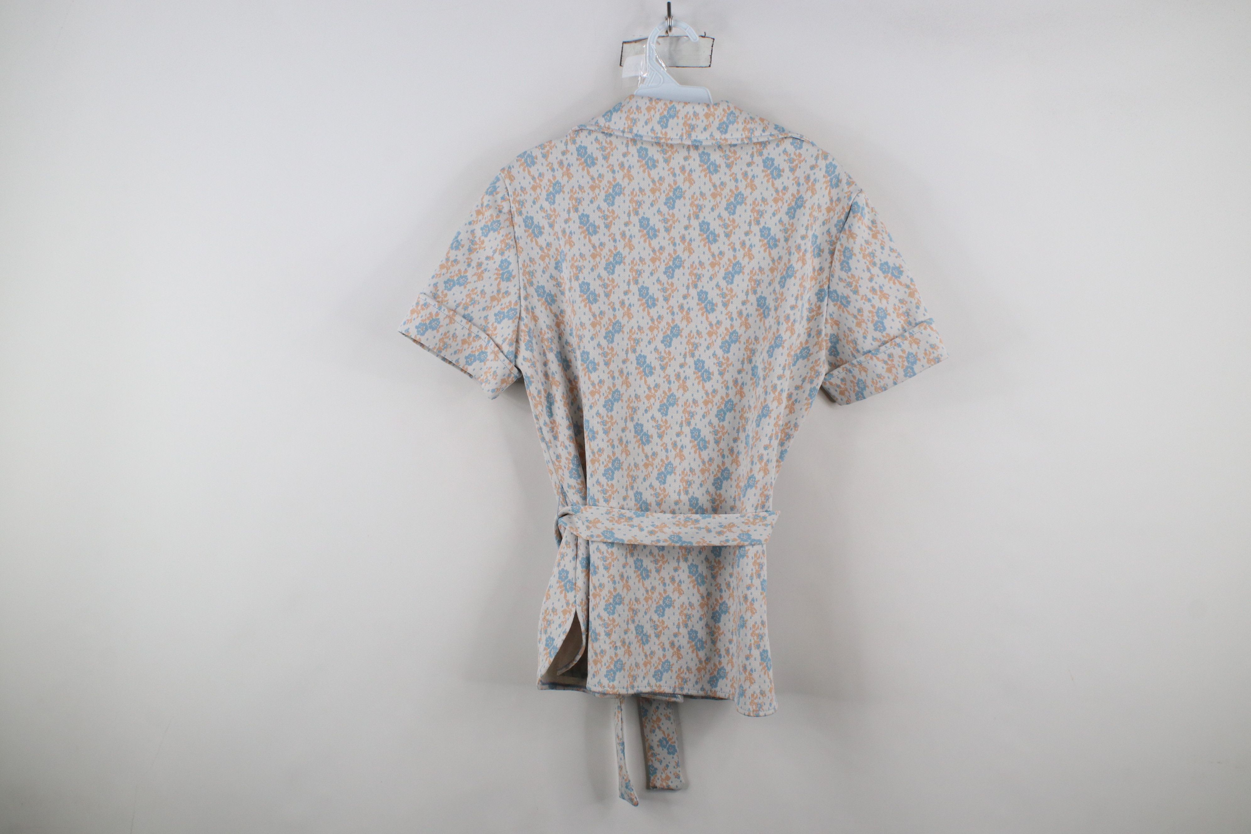 Vintage Vintage 70s Mid Century Modern MCM Knit Belted Button Shirt Size XL / US 12-14 / IT 48-50 - 10 Thumbnail