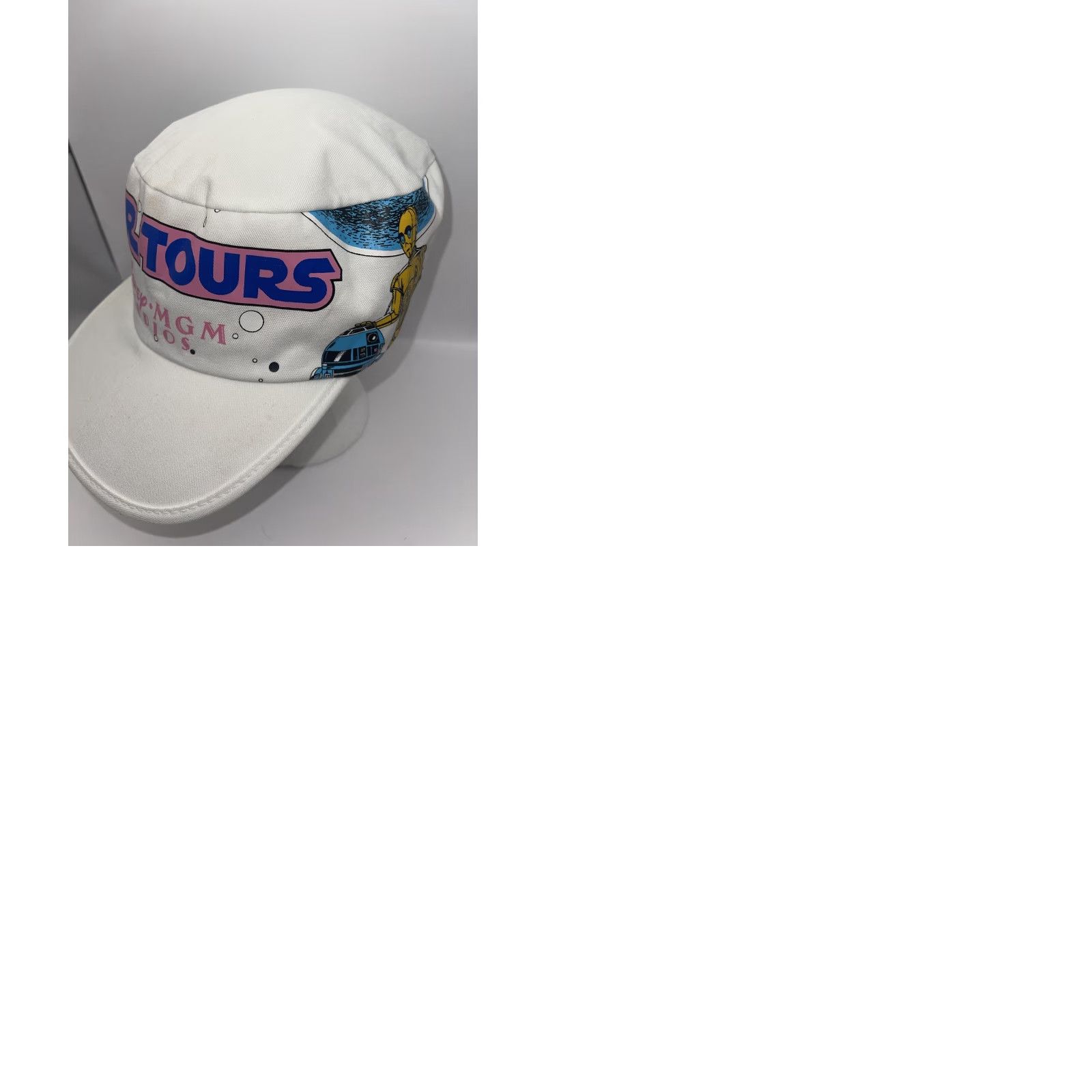 Disney VINTAGE Star Tours Hat Disney Baseball Cap R2-D2 C3PO MGM Studios Disneyland Star Wars White Snapback Men One Size Size ONE SIZE - 9 Thumbnail
