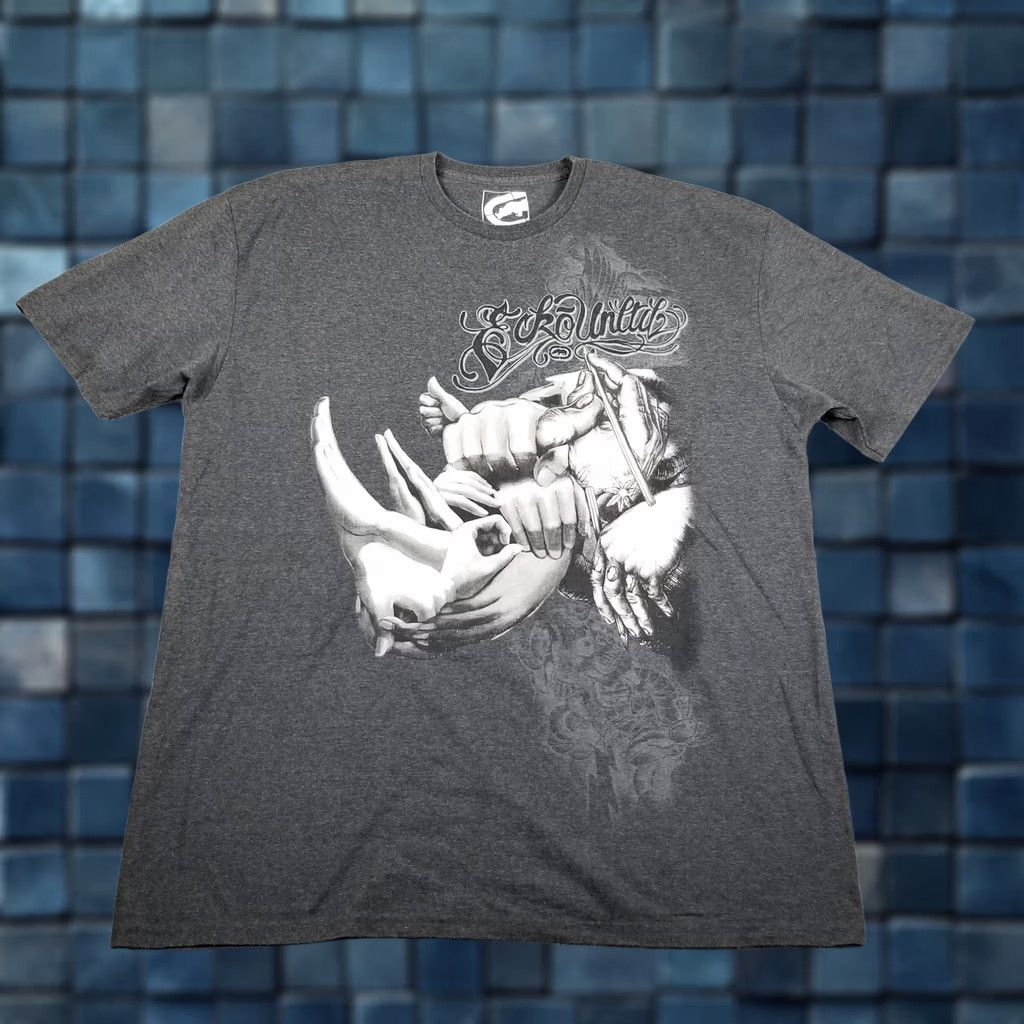 Ecko Unltd. ECKO Unltd. Graphic T-shirt 3XL Rhino Hands MMA Streetwear Mens T-Shirt Gray Cotton Logo Short Sleeve Crew Neck Size US XXL / EU 58 / 5 - 1 Thumbnail
