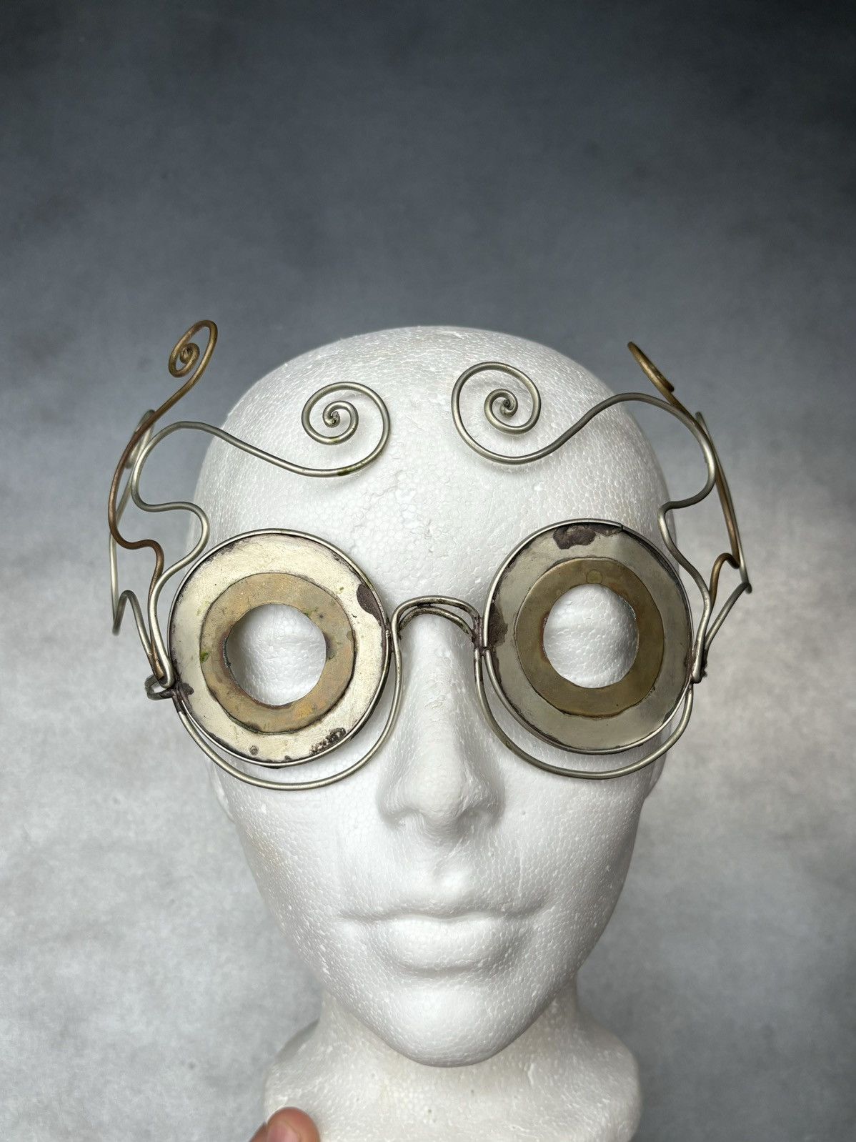 Vintage Vintage Handmade Metal Headpiece Steampunk Costume Chrome OS Size ONE SIZE - 3 Thumbnail