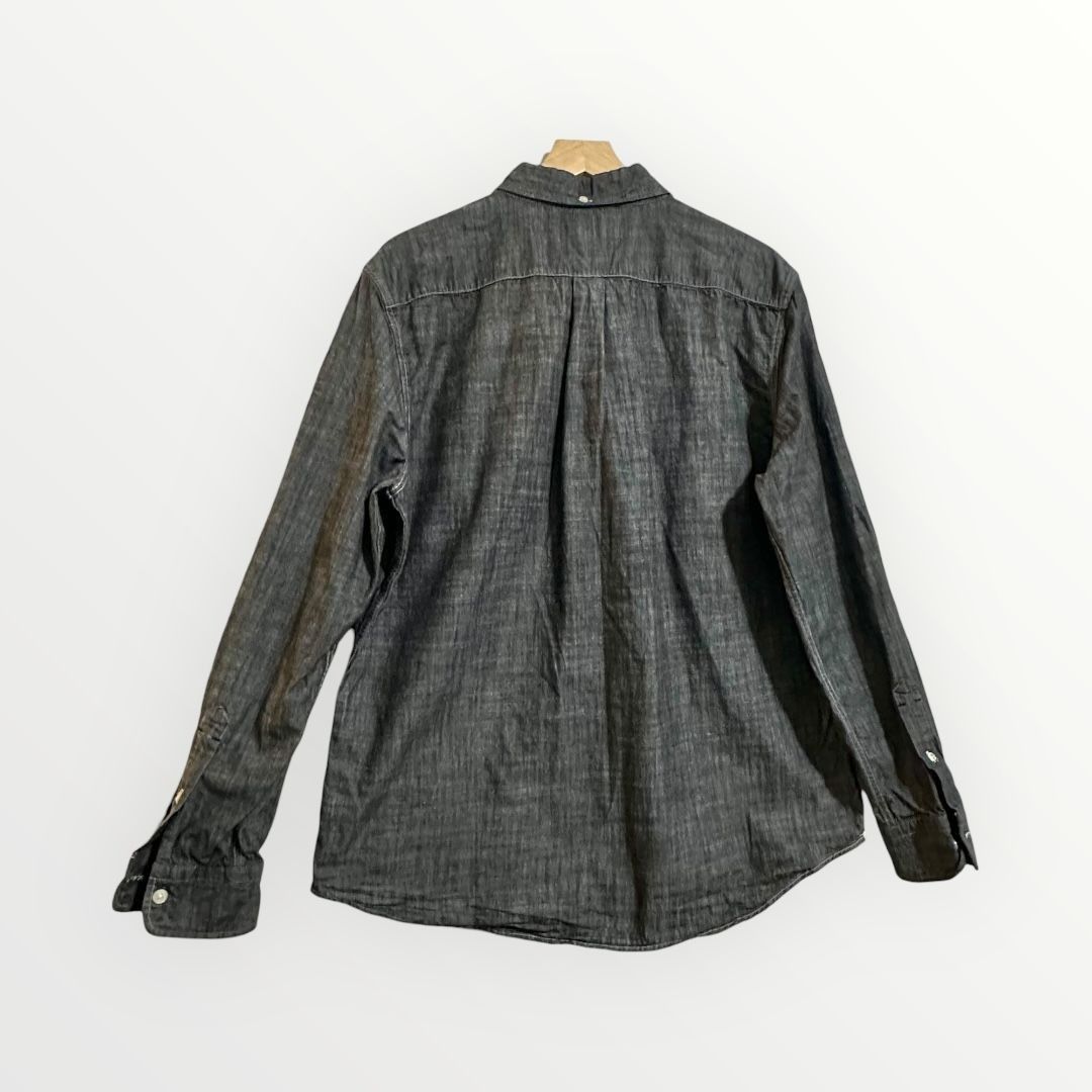 Levi's Levi’s Men’s Button Down Shirt XL Black Gray Chambray Long S Size US XL / EU 56 / 4 - 2 Thumbnail