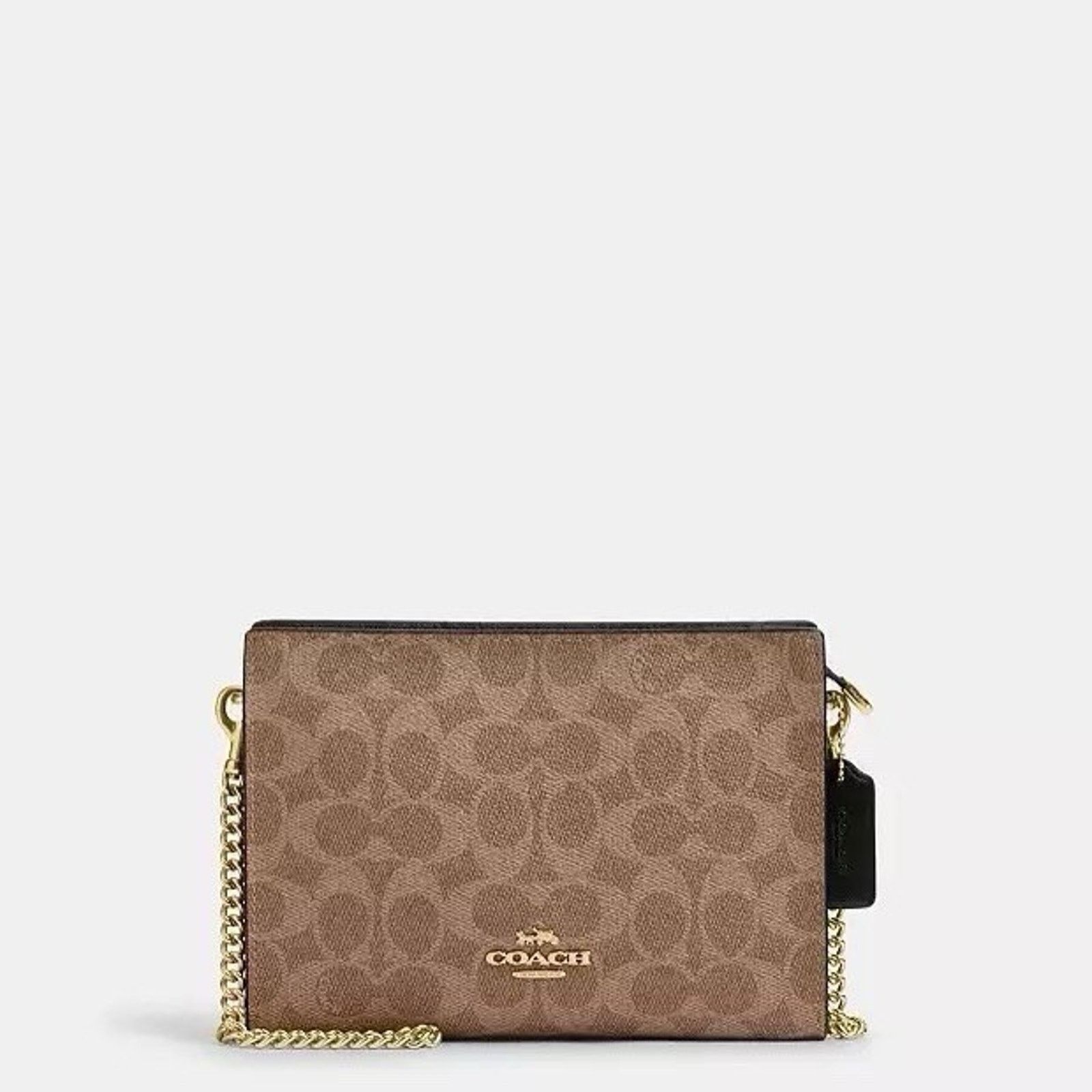 Coach NWT Coach Slim Croosbody Bag Canvas Tan/Black/Gold CW204 Size ONE SIZE - 6 Thumbnail
