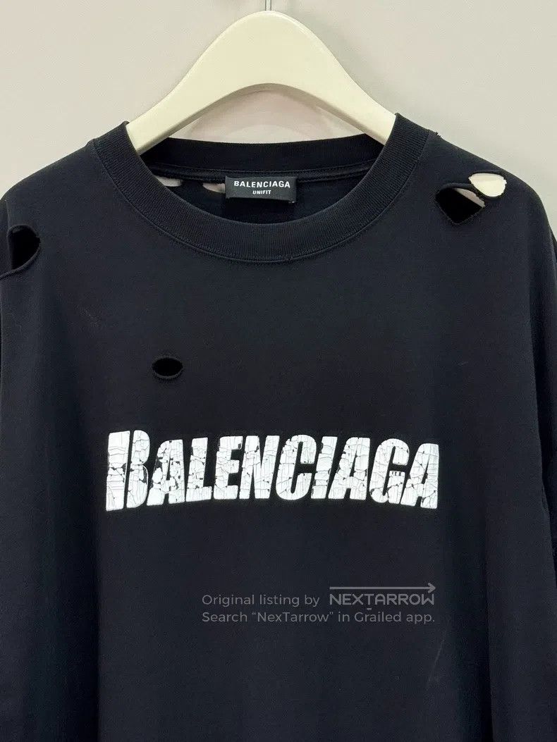 Balenciaga Balenciaga Destroyed print slogan short-sleeved shirt Size US S / EU 44-46 / 1 - 3 Thumbnail