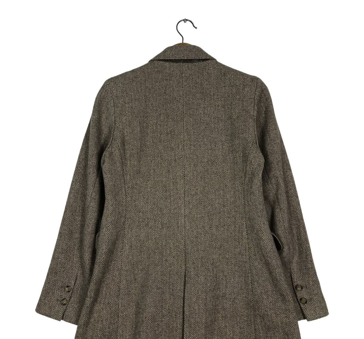Japanese Brand 🔥RICH BROWN WOOL HERRINGBONE LONG JACKET ISSEY MIYAKE Size M / US 6-8 / IT 42-44 - 10 Thumbnail