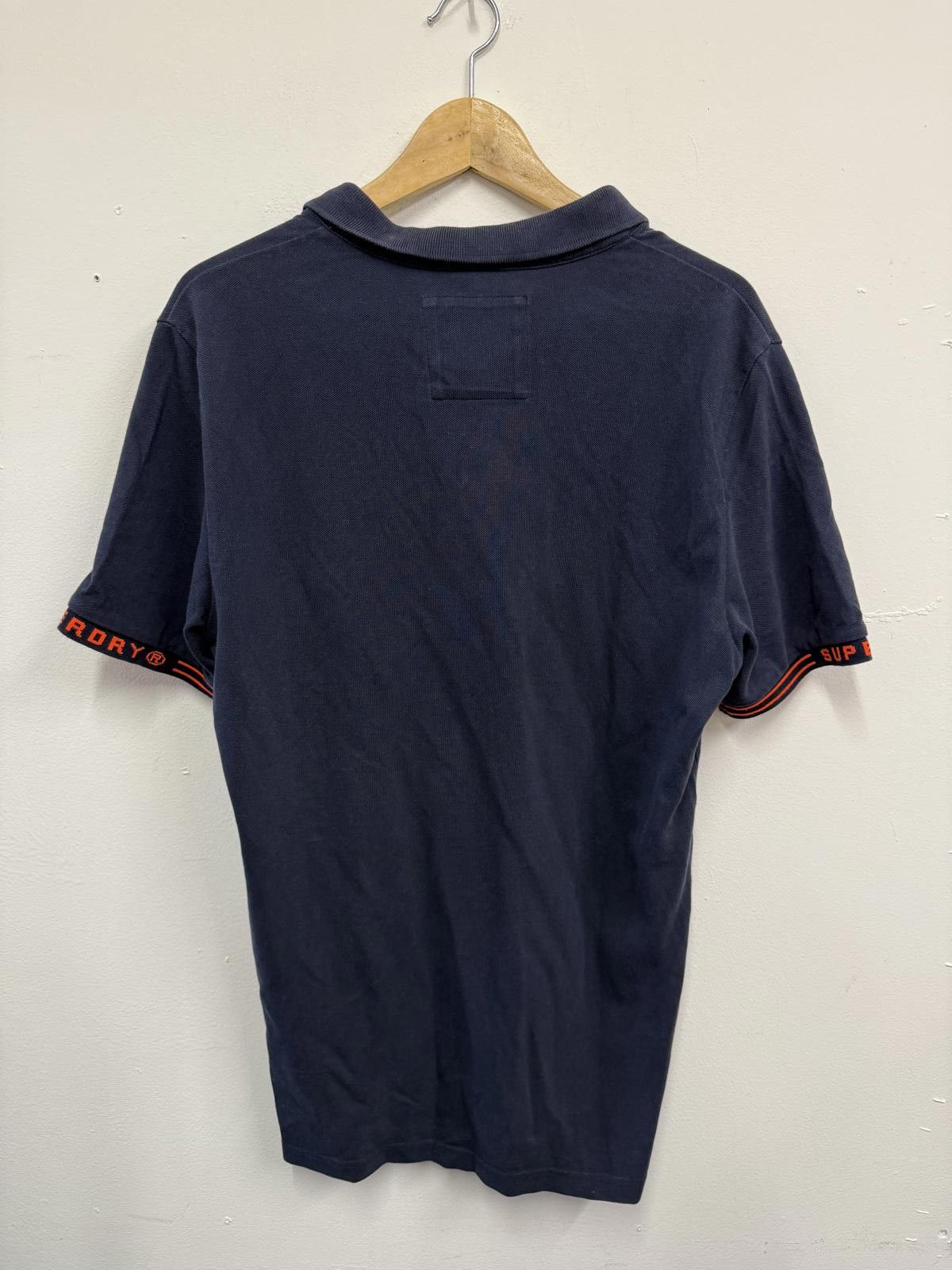 Superdry Superdry Navy Blue Polo Shirt with Orange Trim Size US XL / EU 56 / 4 - 2 Thumbnail