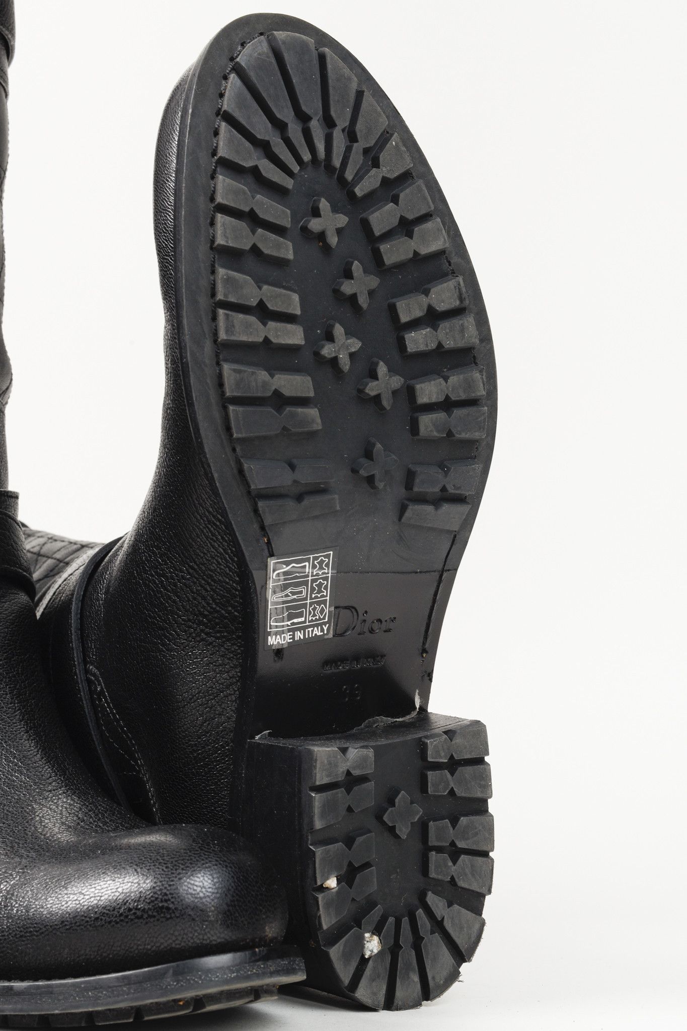Dior Christian Dior Black Cannage Quilted Biker Boots Size US 8.5 / IT 38.5 - 5 Thumbnail