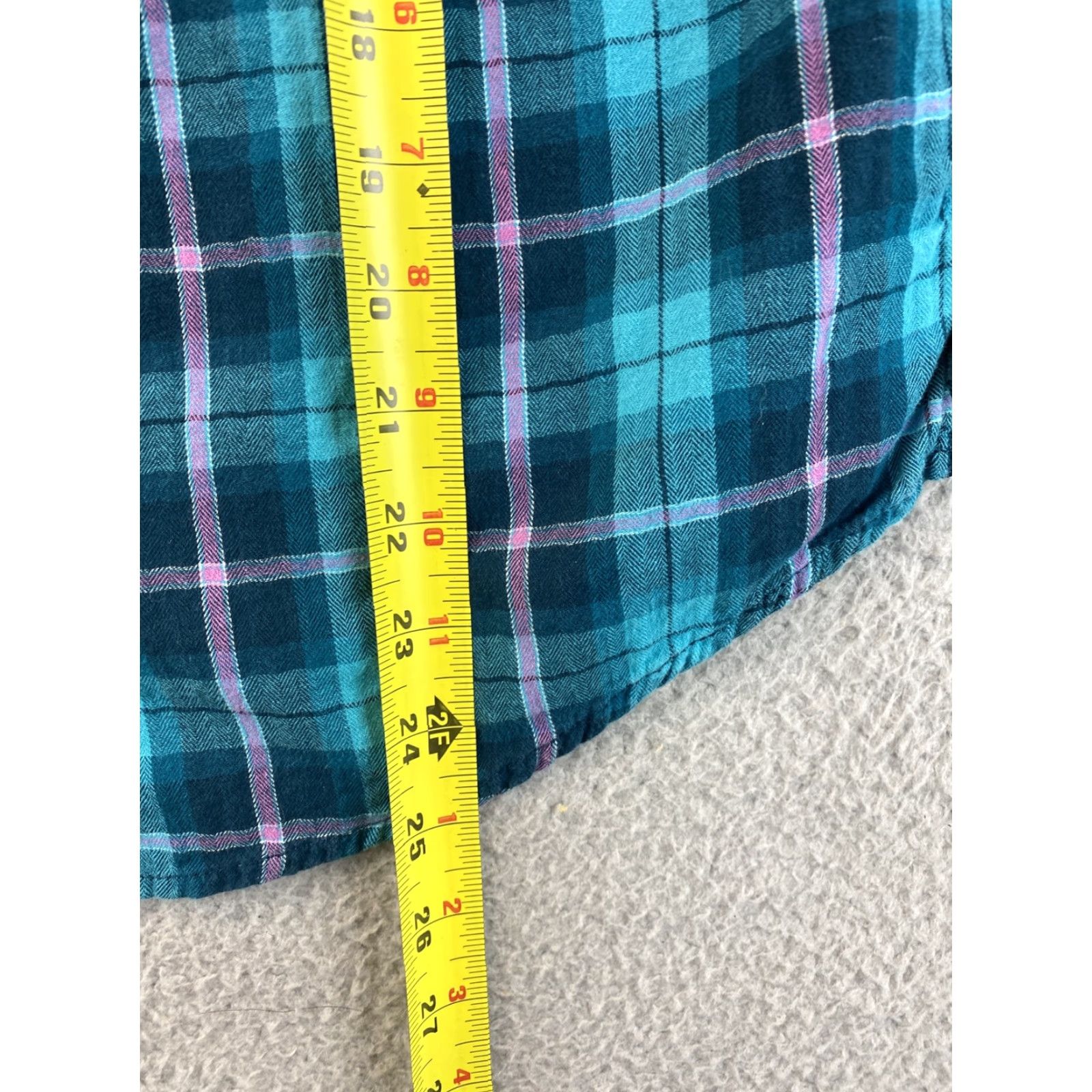 Vintage St. Johns Bay Shirt Girls L Casual Button-Up Long Sleeve Plaid Turquoise, Cotton, Regular, Turquoise, 79-14 Size US L / EU 52-54 / 3 - 5 Thumbnail
