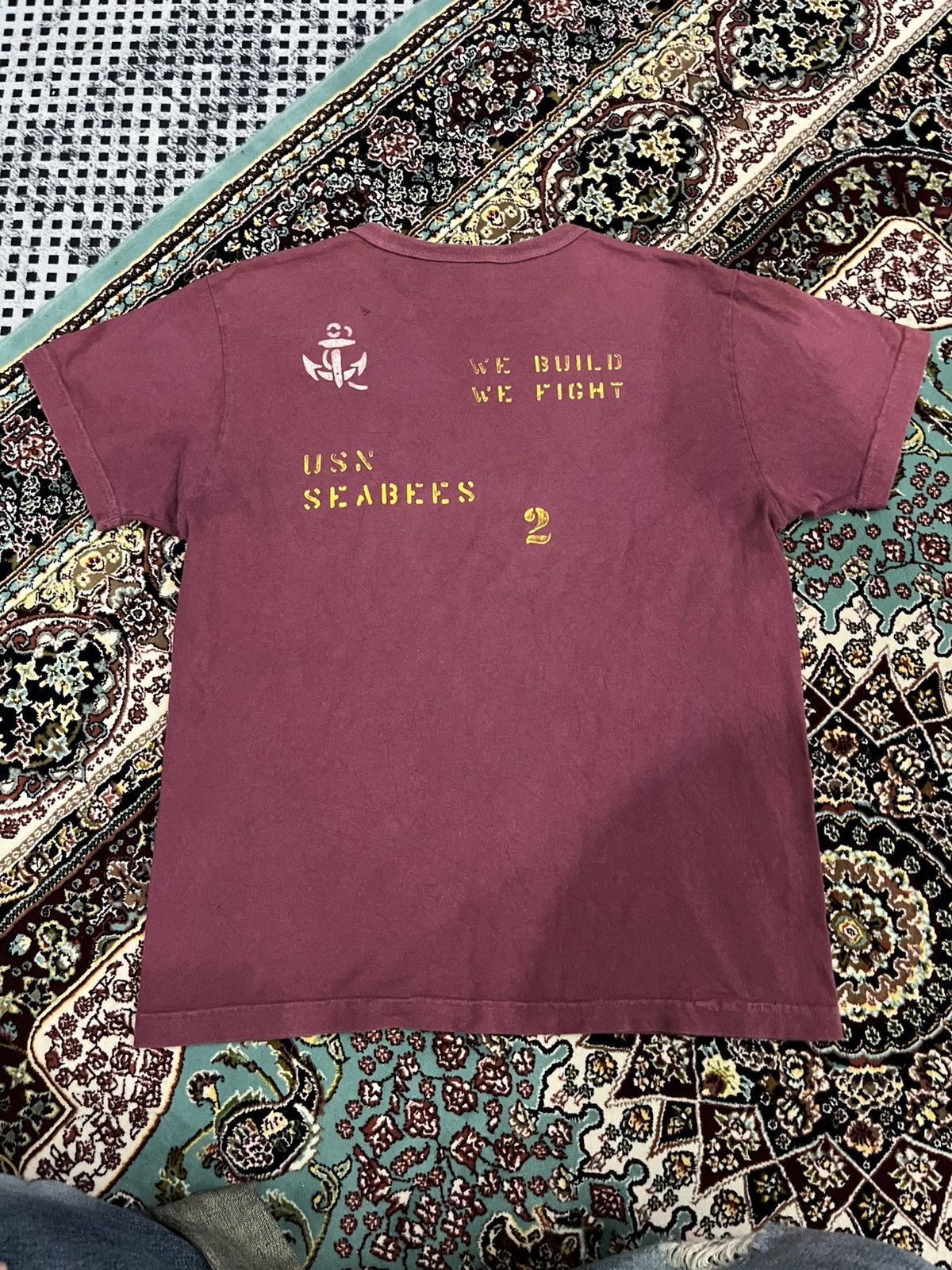 Buzz Rickson's 💥Faded Maroon US naval construction battalion BUZZ RICKSONS Size US S / EU 44-46 / 1 - 2 Thumbnail
