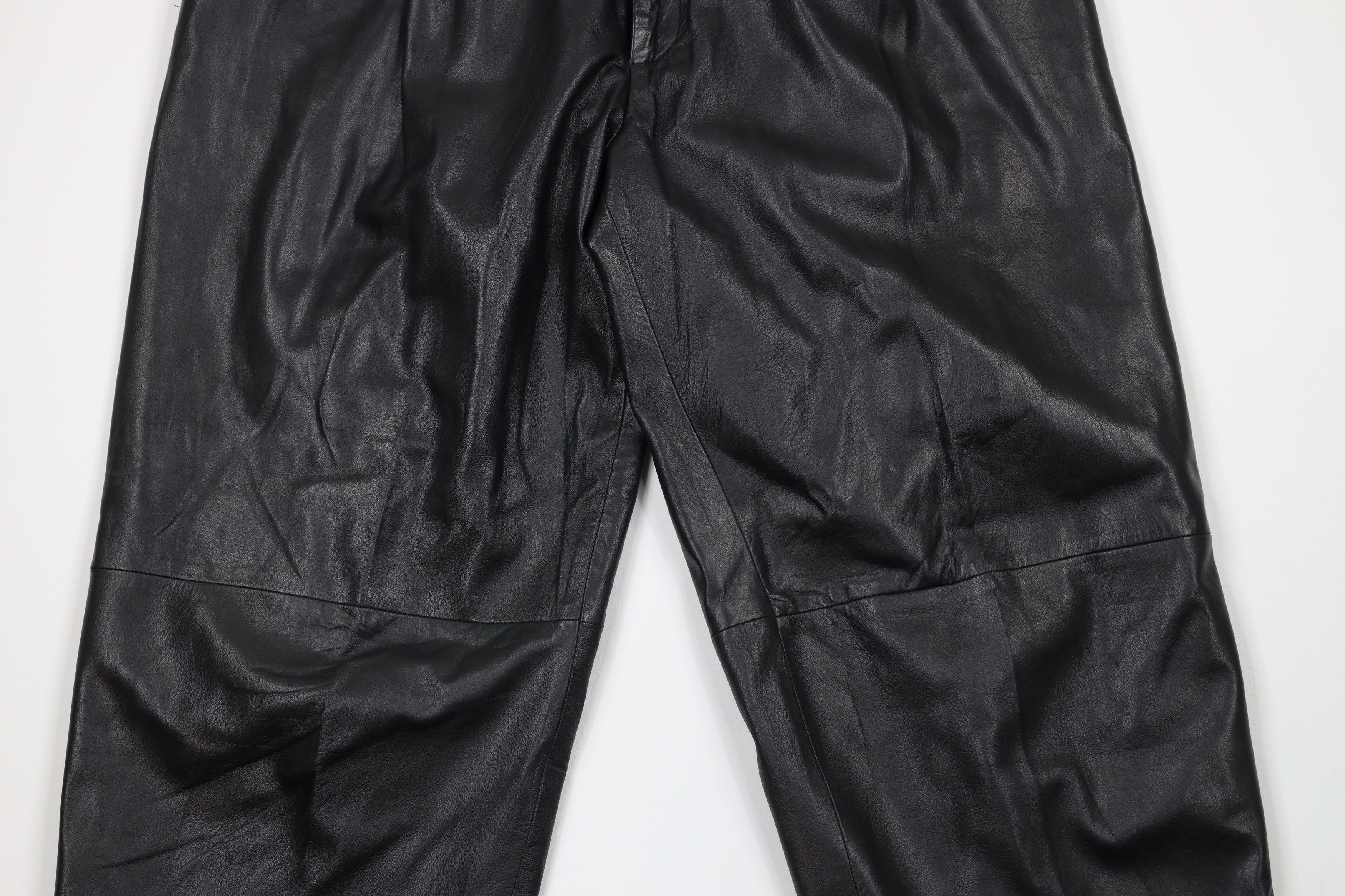 Vintage Vintage 80s 90s Michael Hoban Beach Leather Pants Black Size US 34 / EU 50 - 3 Thumbnail