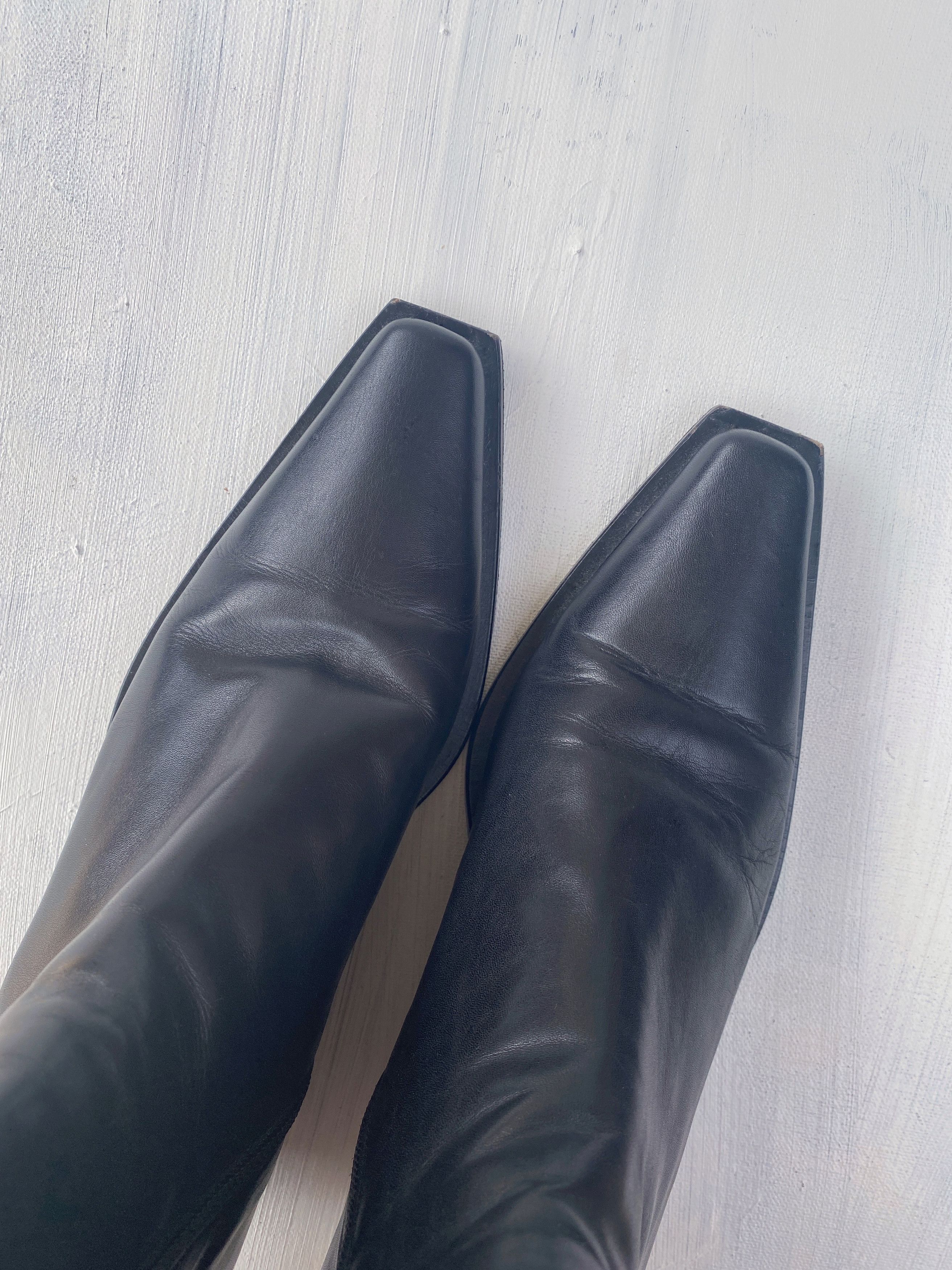 Black Ann Demeulemeester Heeled Western Ankle Boots