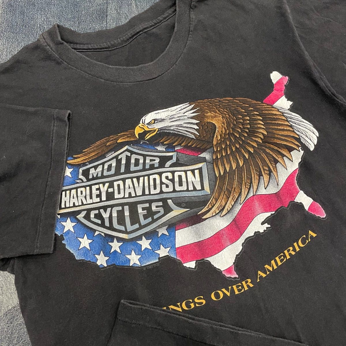 Harley Davidson × Vintage CRAZY Vintage 90s Single-Stich Harley Davidson Tee Size US M / EU 48-50 / 2 - 3 Thumbnail