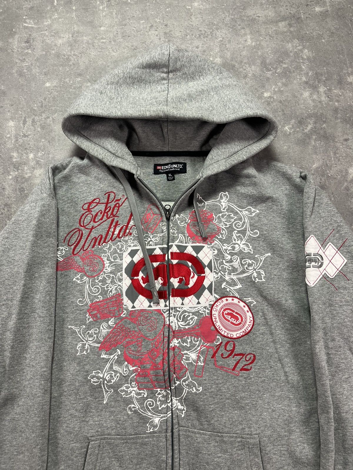 Ecko Unltd. Ecko Unltd Big Tattoo Print Logo Baggy Zip Hoodie XL XXL Size US XL / EU 56 / 4 - 8 Thumbnail