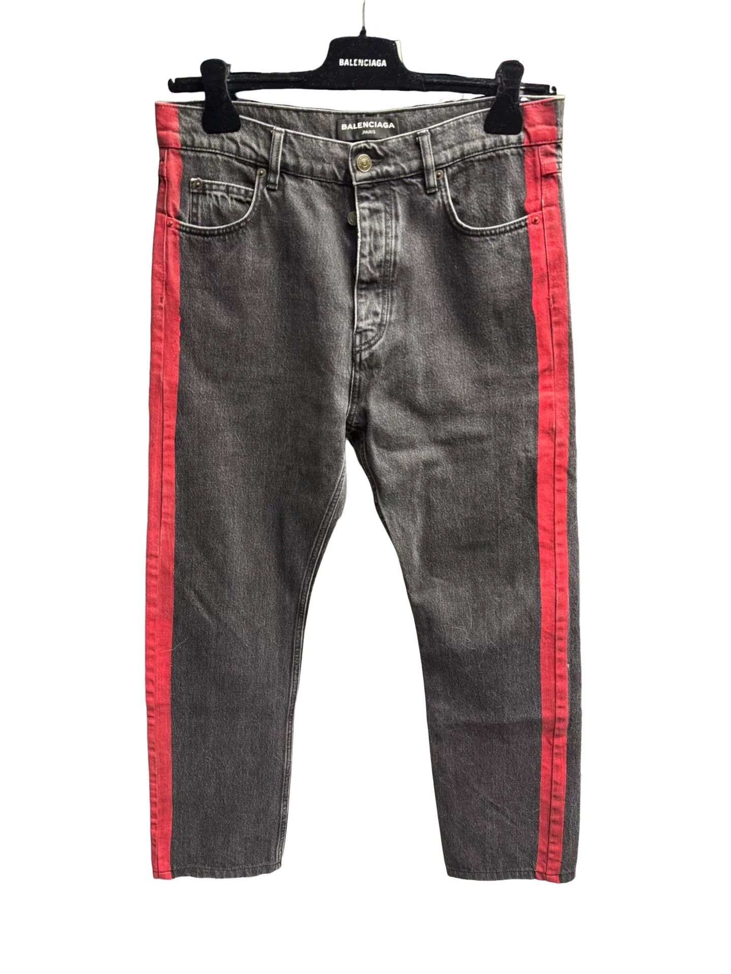 Balenciaga Balenciaga Red Stripe Jeans Size 31 Size US 31 - 1 Thumbnail