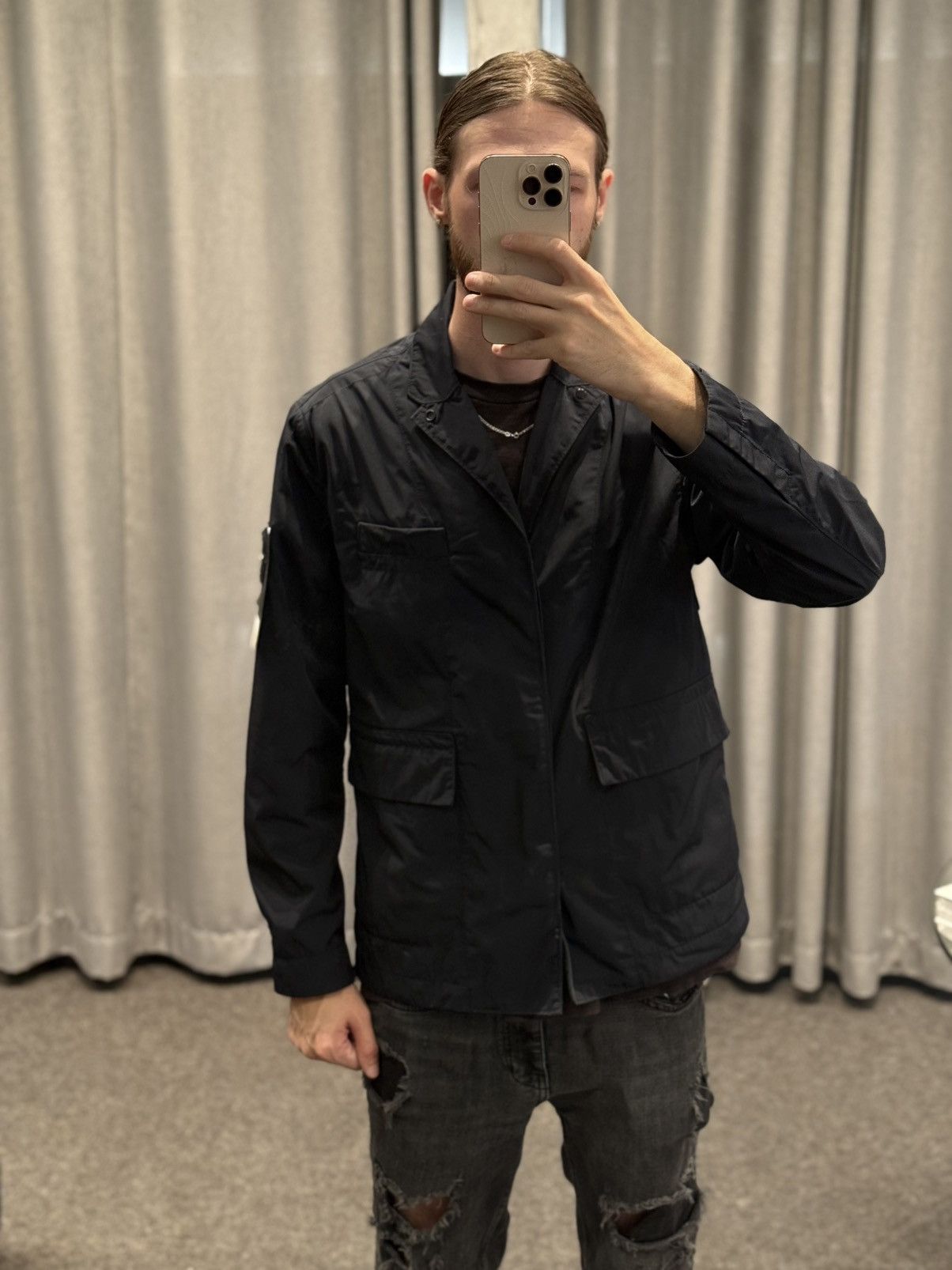 Stone Island 💥Stone Island Micro Twill Jacket Navy💥 (V0020) Size US L / EU 52-54 / 3 - 7 Thumbnail