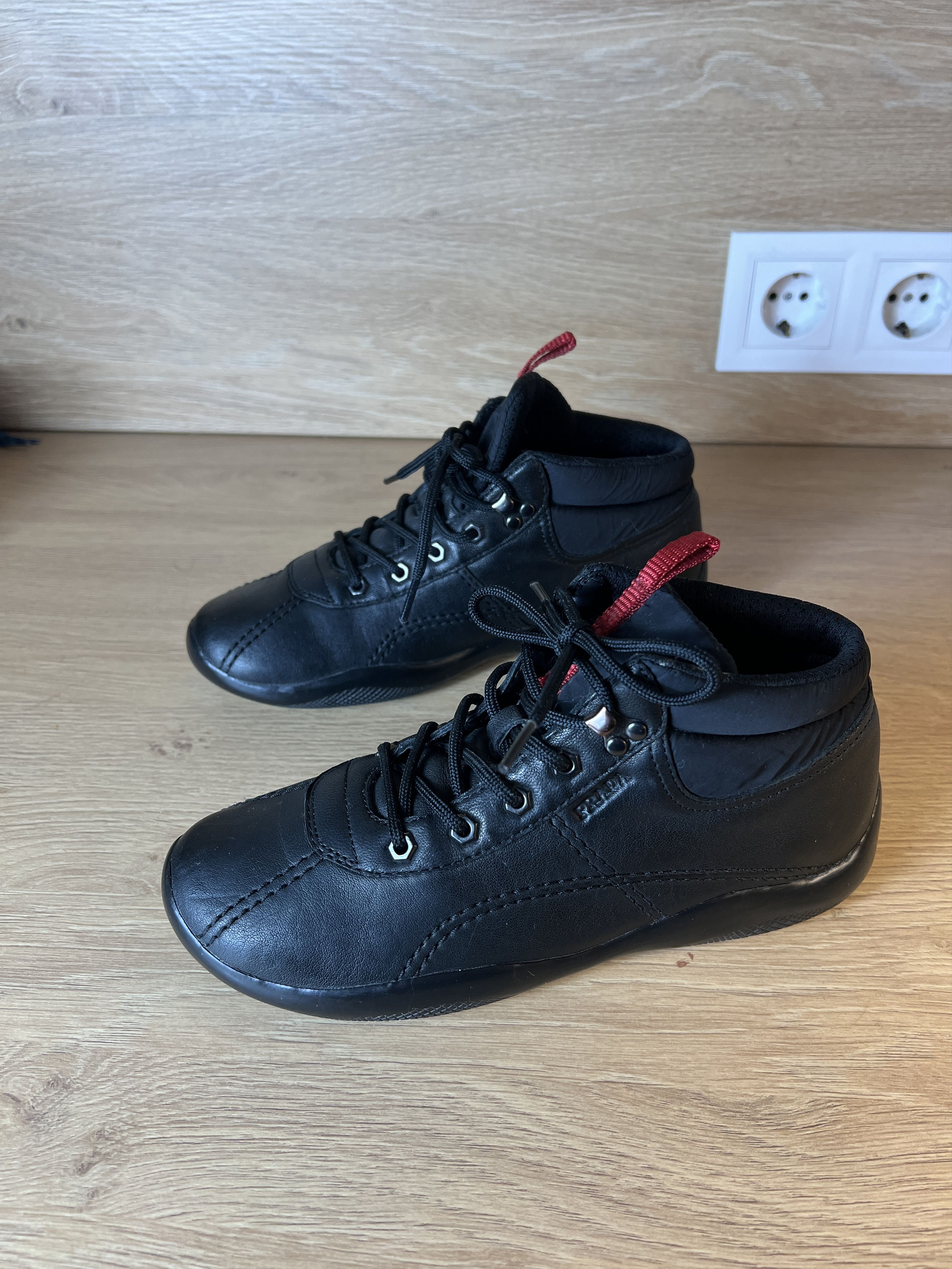 Prada prada black low boots leather Size US 5 / IT 35 - 2 Thumbnail