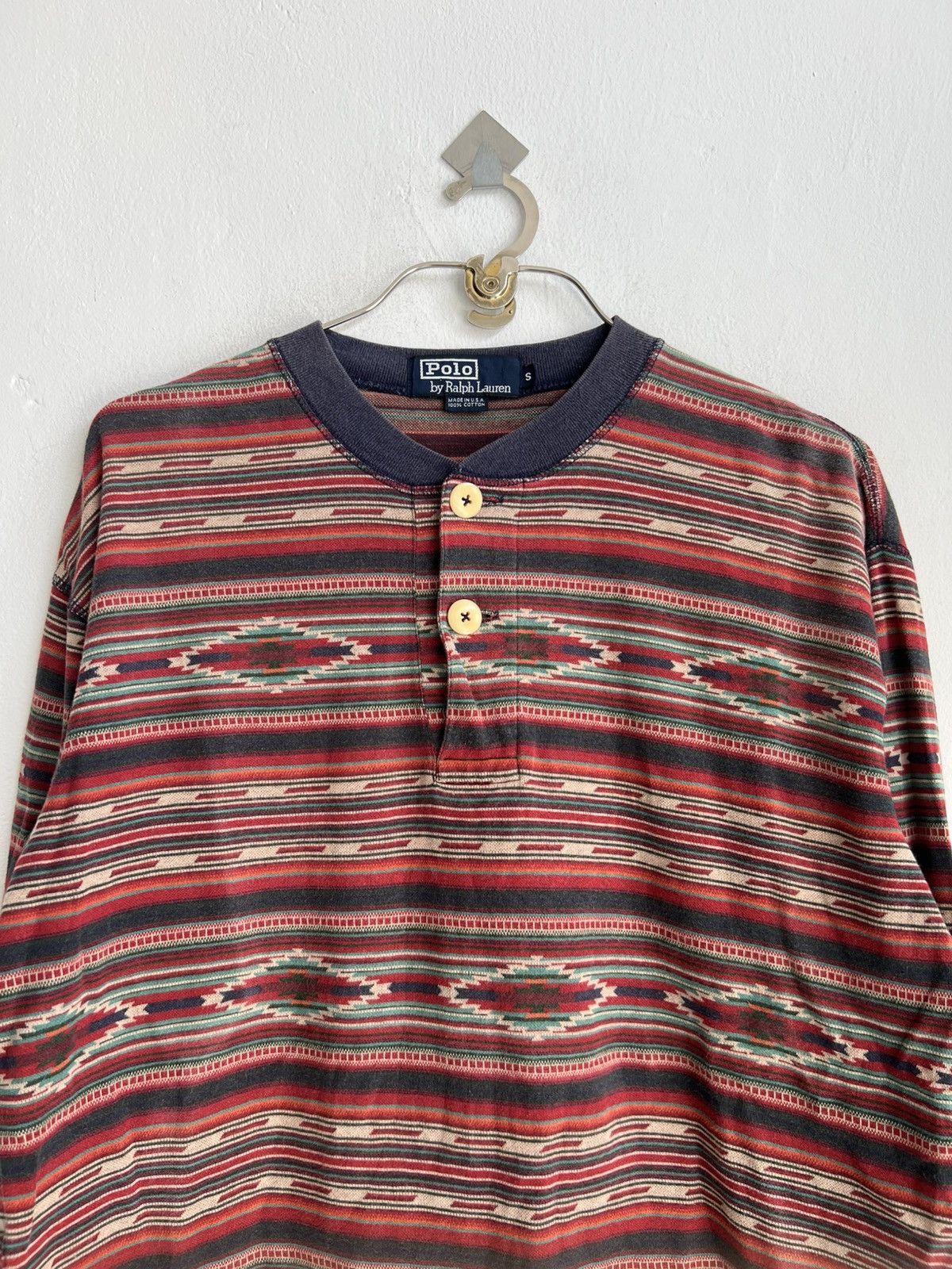 Polo Ralph Lauren Vintage Polo Ralph Lauren 🇺🇸 Native Chimayo Henley LS Shirt Size US M / EU 48-50 / 2 - 3 Thumbnail