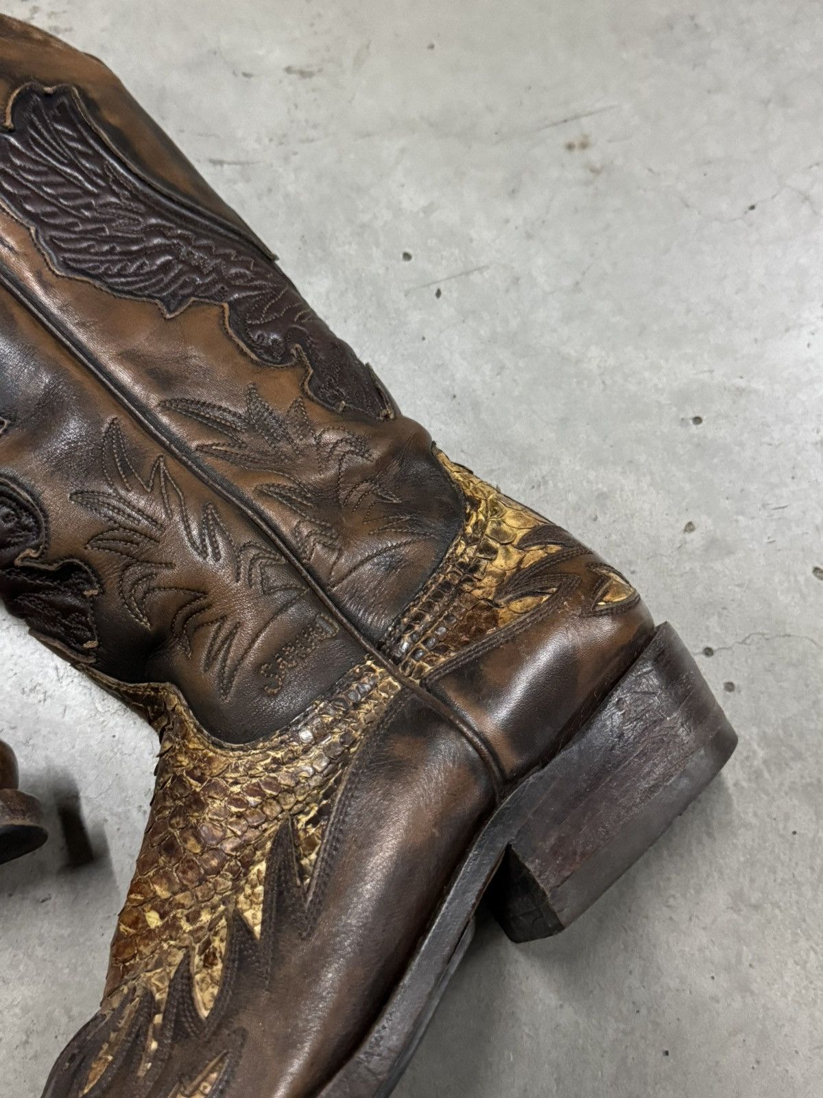 Sancho Boots Sancho Mexico Vintage Western Cowboy Python Boots Size US 7 / EU 40 - 15 Thumbnail