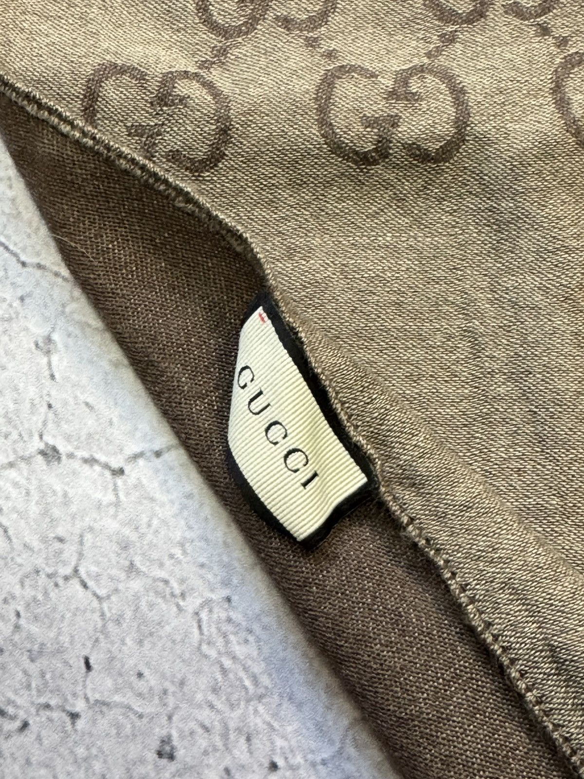 Gucci Gucci Scarf Monogram Wool+Silk Print Logo Size ONE SIZE - 3 Thumbnail
