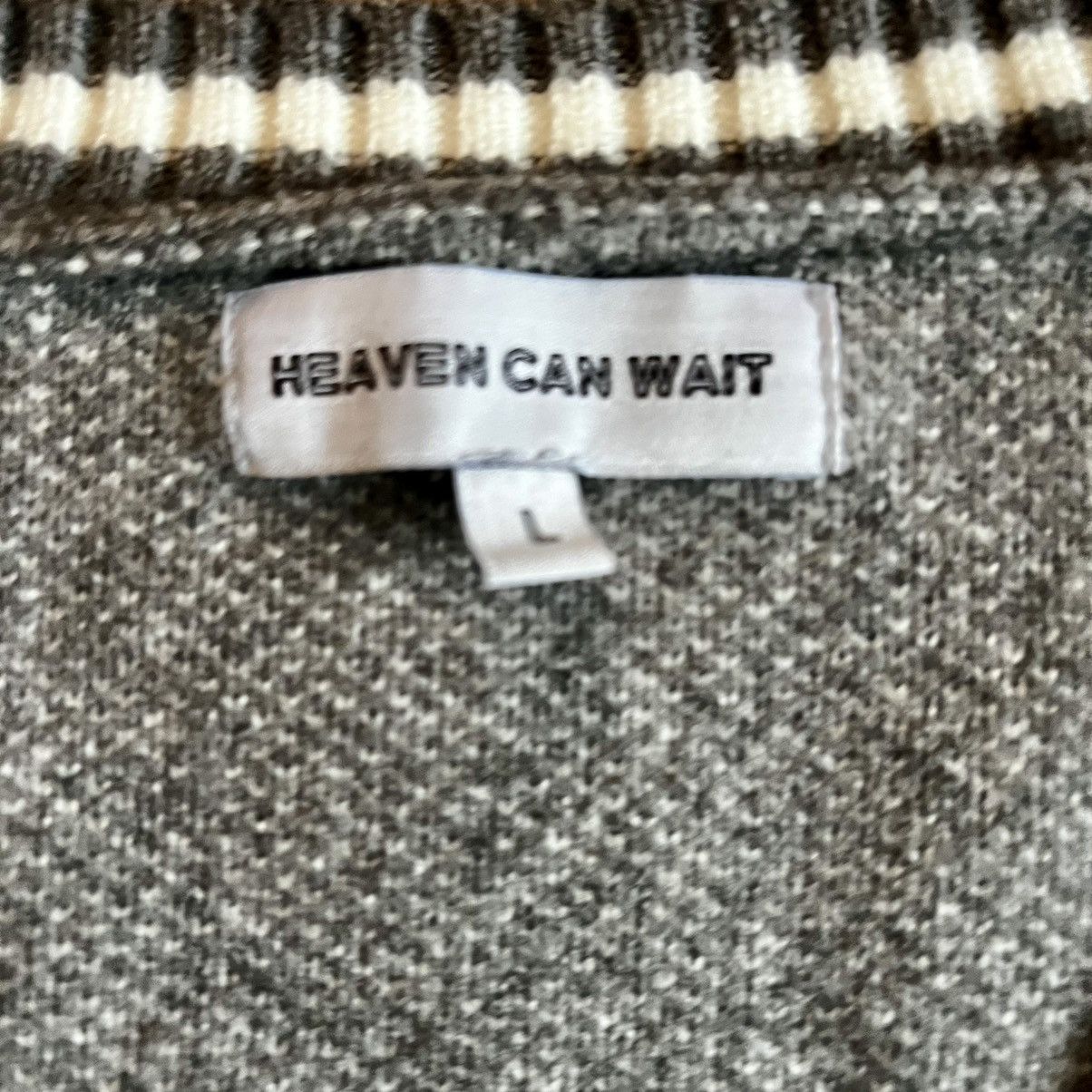 Other SICK Heaven Can Wait boxy Y2K style V Neck Sweater! Size US L / EU 52-54 / 3 - 2 Thumbnail