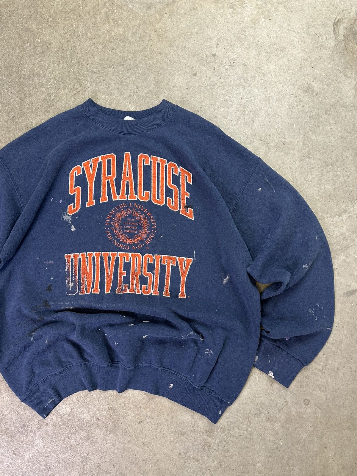 Vintage vintage 90s syracuse university painter collegiate crewneck Size US XL / EU 56 / 4 - 2 Thumbnail