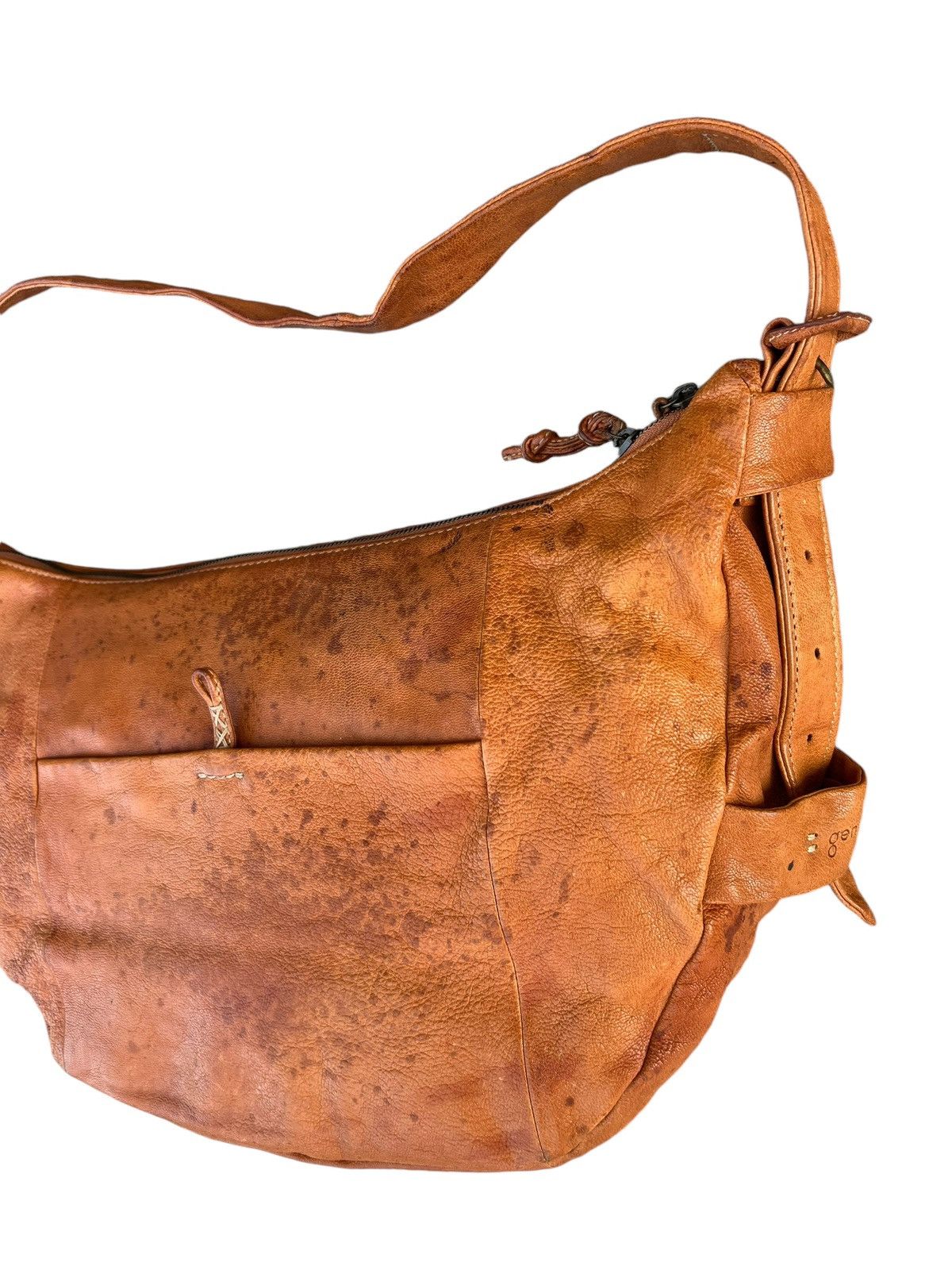 Leather Genten Japan Fade Patina Leather Bag Banana Size ONE SIZE - 6 Thumbnail
