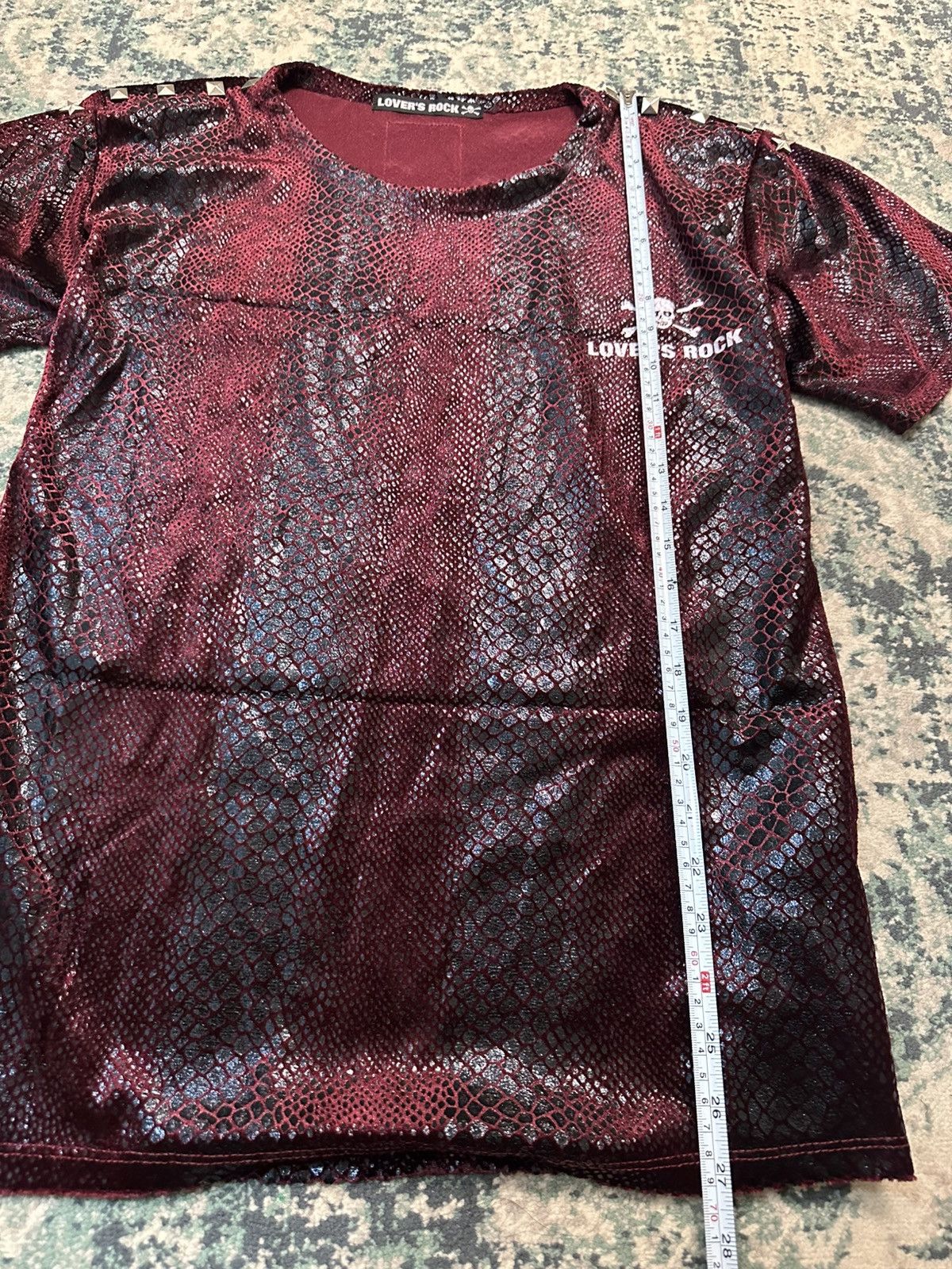 Beauty Beast 1990 - Super Lovers Japan Red Blood Snakeskin Studded Mesh T Size US M / EU 48-50 / 2 - 11 Thumbnail