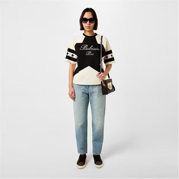 Balmain o1g2r1mq0924 T- Shirts in Creme & Noir Size M / US 6-8 / IT 42-44 - 6 Thumbnail