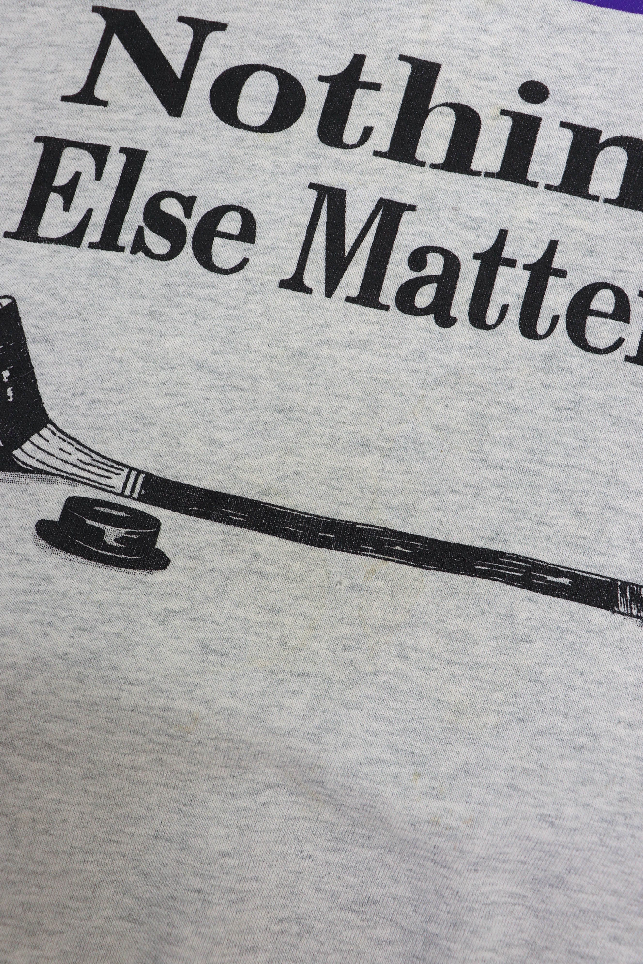 NHL Hockey Nothing Else Matters Vintage 90s Graphic Sweatshirt Size US XL / EU 56 / 4 - 12 Thumbnail