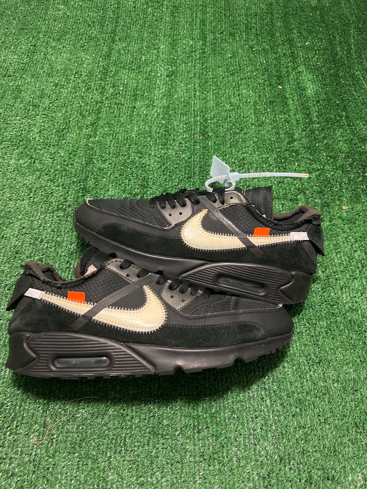 Pre-owned Nike X Off White Nike Air Max 90 Off White Black Size 10.5 Shoes