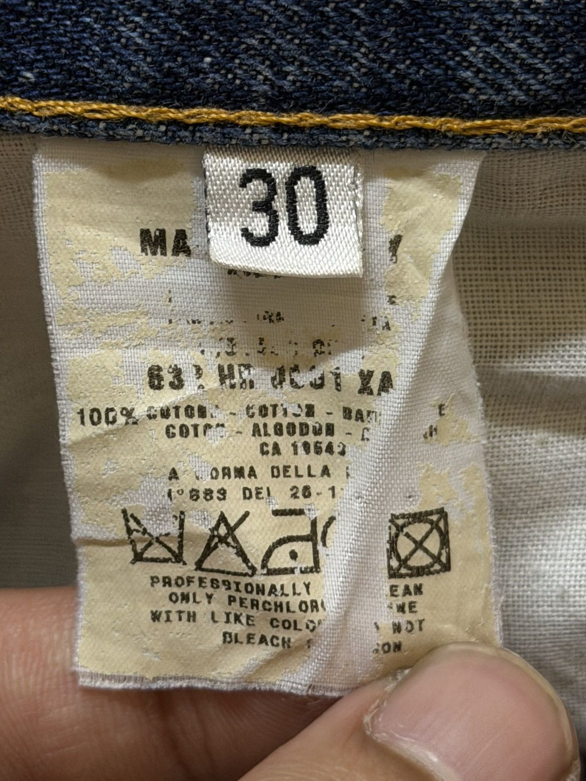 Helmut Lang Vintage Italy 90s Helmut Lang Blue Faded Whisker Straight Size US 31 - 9 Thumbnail