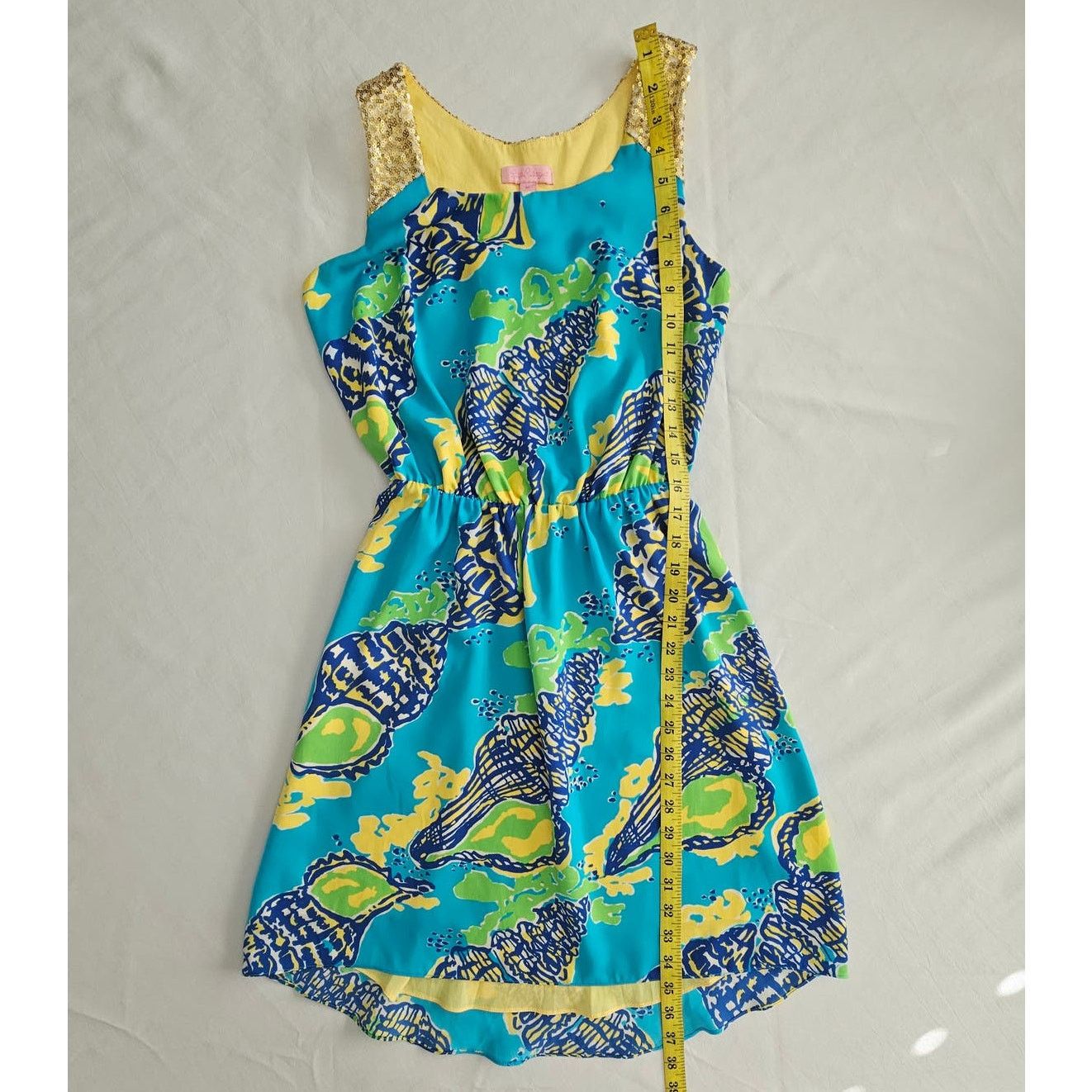 Lilly Pulitzer EUC Lilly Pulitzer Calissi Turquoise Sound the Horn Dress XS Size XS / US 0-2 / IT 36-38 - 11 Thumbnail