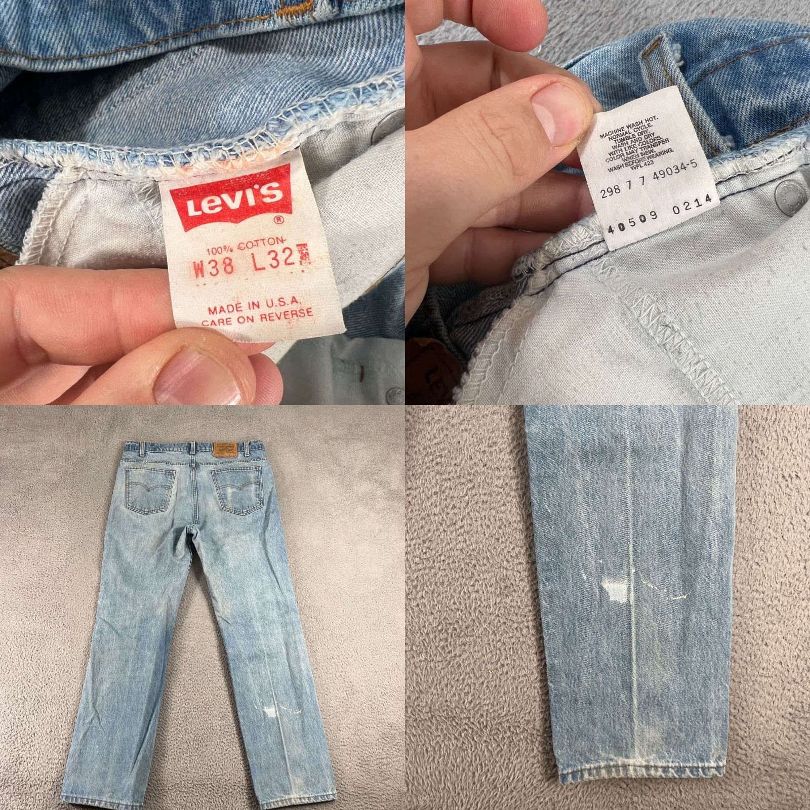Levi's VINTAGE Levi's Jeans Mens 38x32 Blue Denim 40509-0214 Straight 5-Pocket Logo USA 90s/Levis 40509 Men Size US 38 / EU 54 - 10 Thumbnail